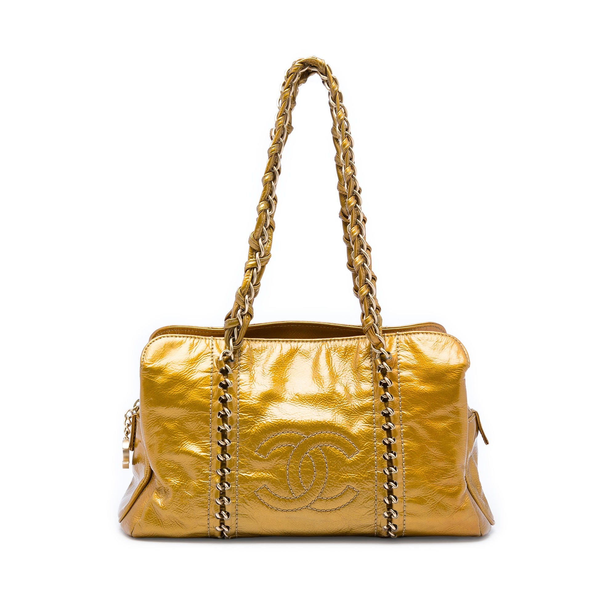 Chanel Medium Crinkled Patent Luxe Ligne Tote