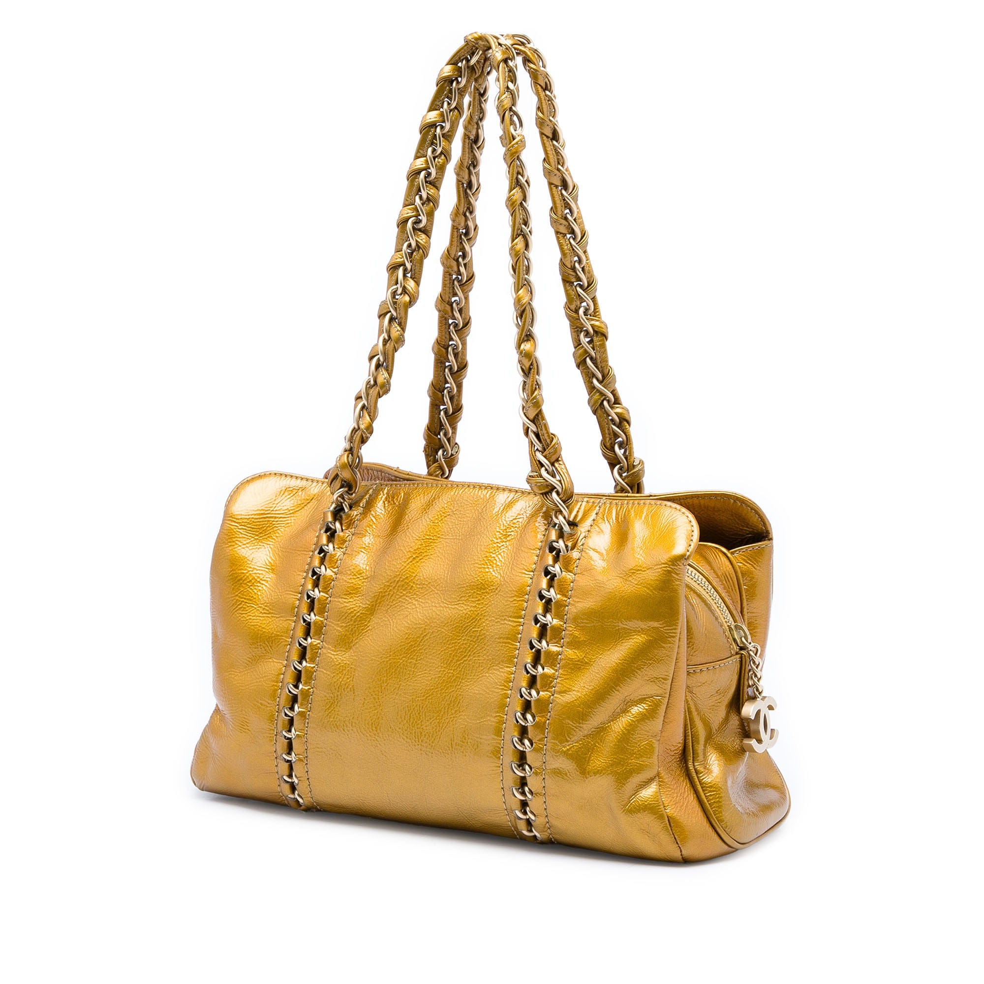 Chanel Medium Crinkled Patent Luxe Ligne Tote