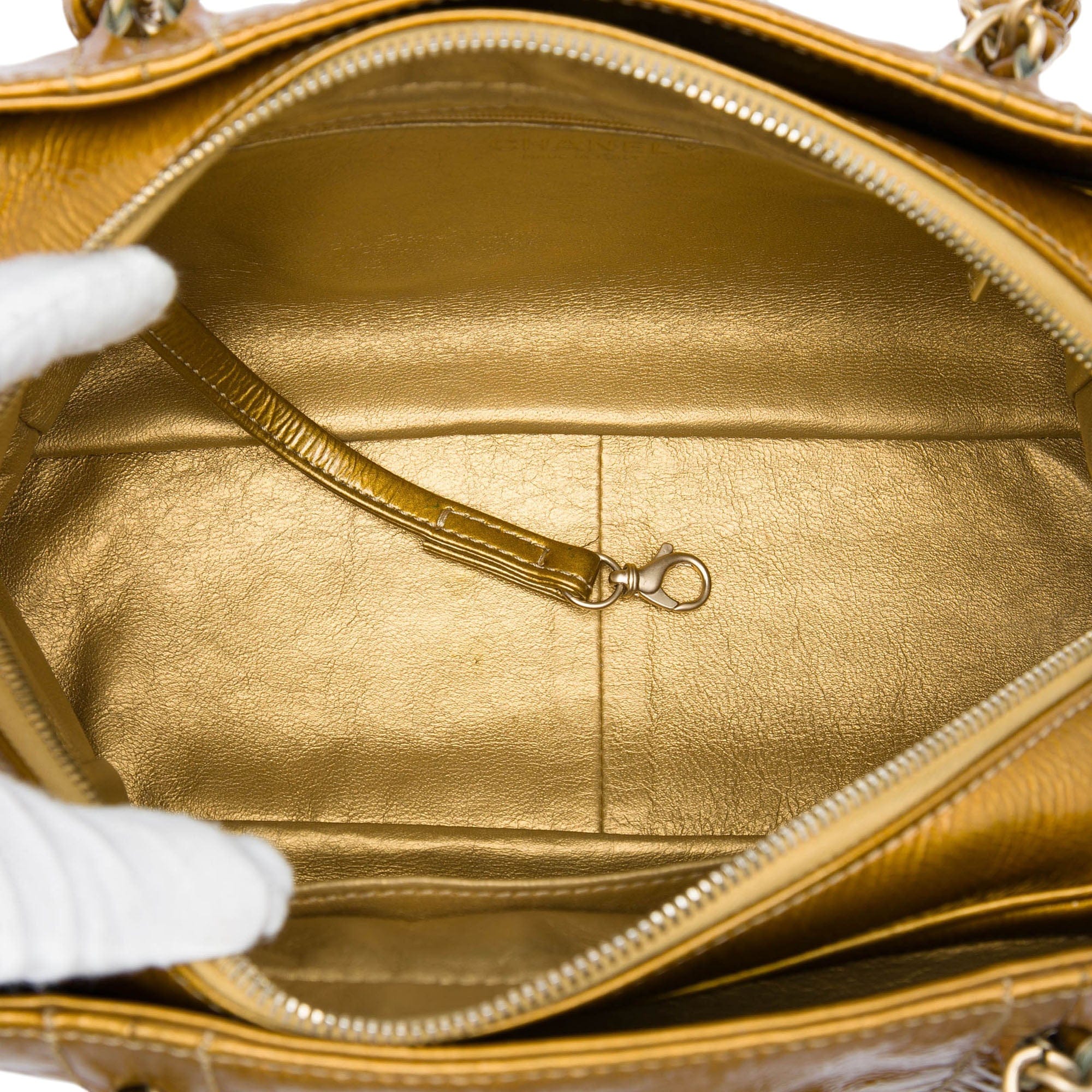 Chanel Medium Crinkled Patent Luxe Ligne Tote