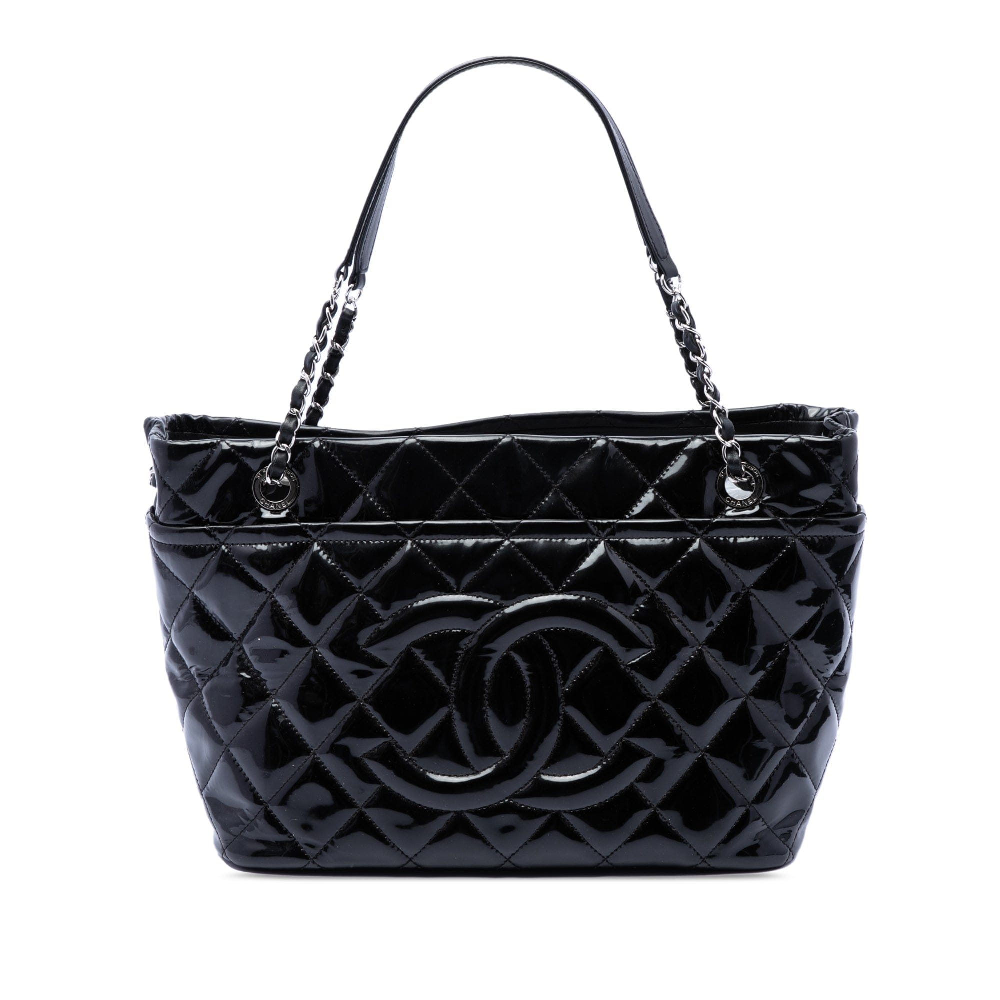 Chanel CC Quilted Patent Timeless Soft Tote