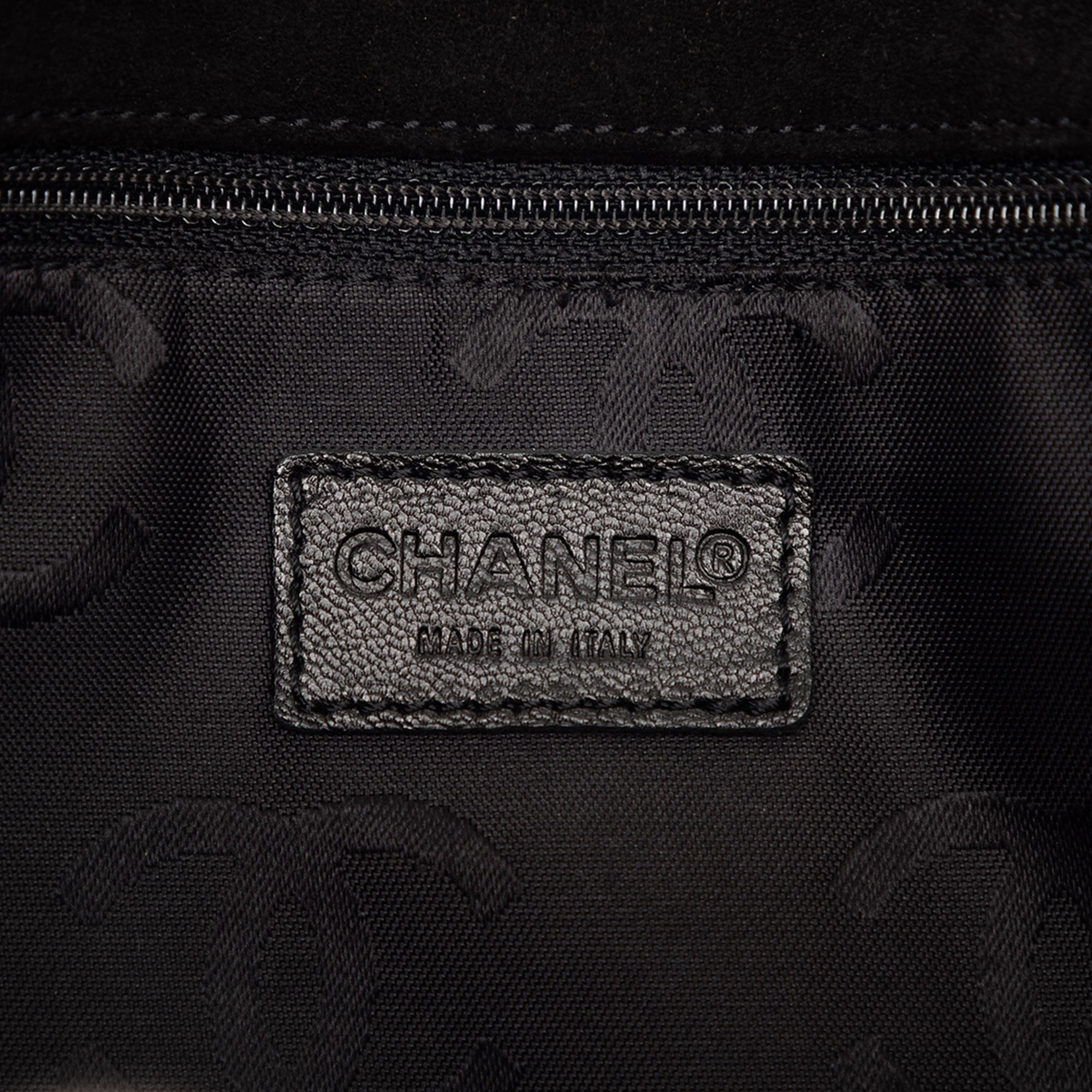 Chanel CC Stitched Suede Tote