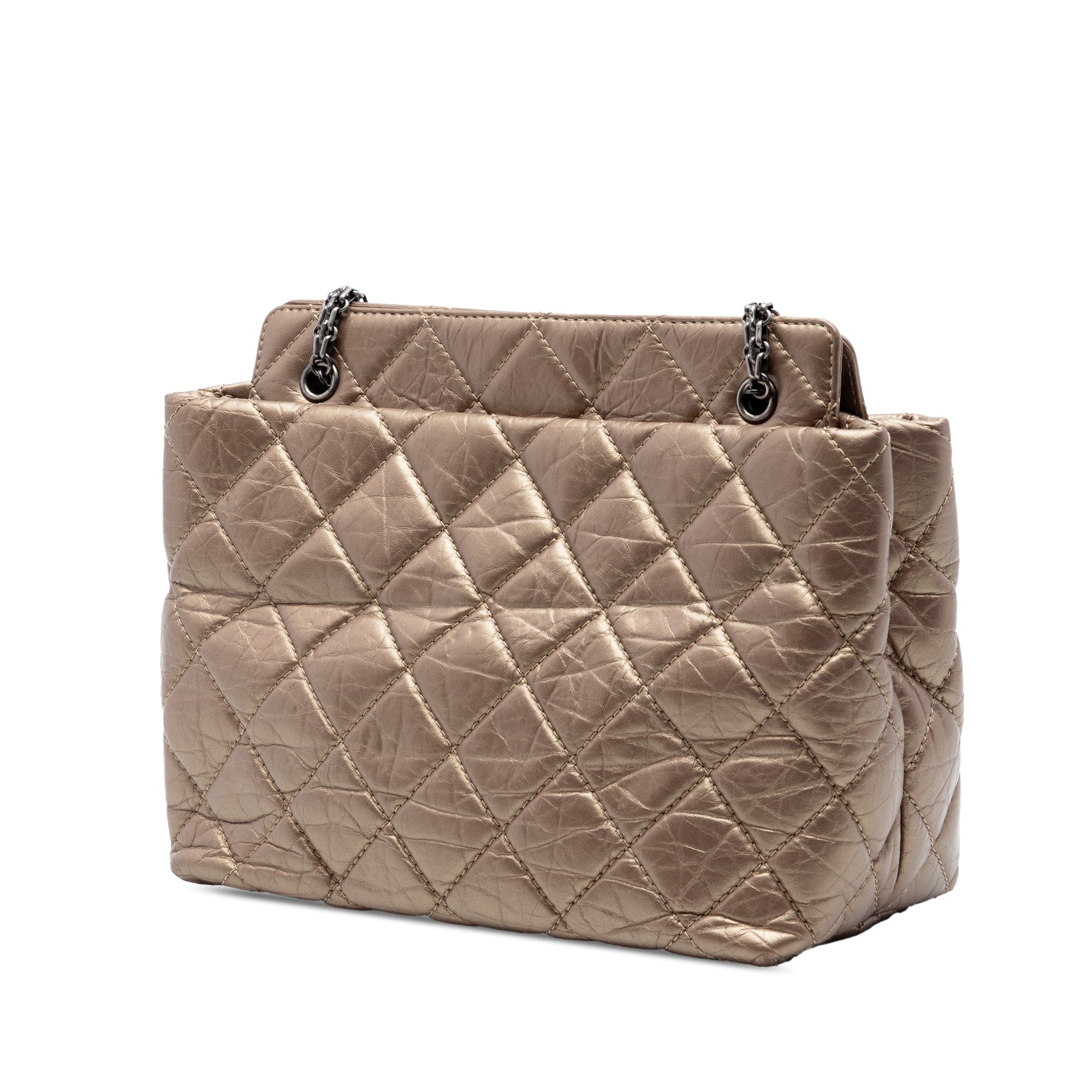 Chanel Quilted Metallic Aged Calfskin Reissue 2.55 Tote