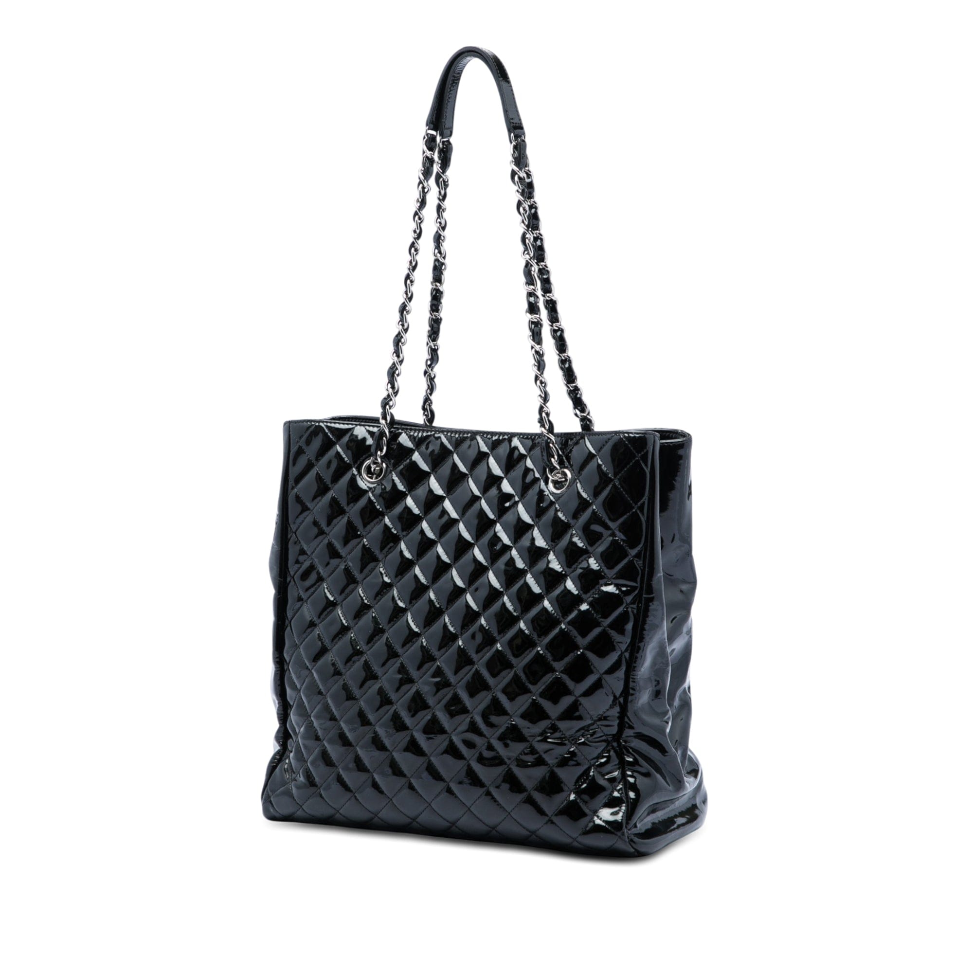 Chanel CC Quilted Patent North South Tote