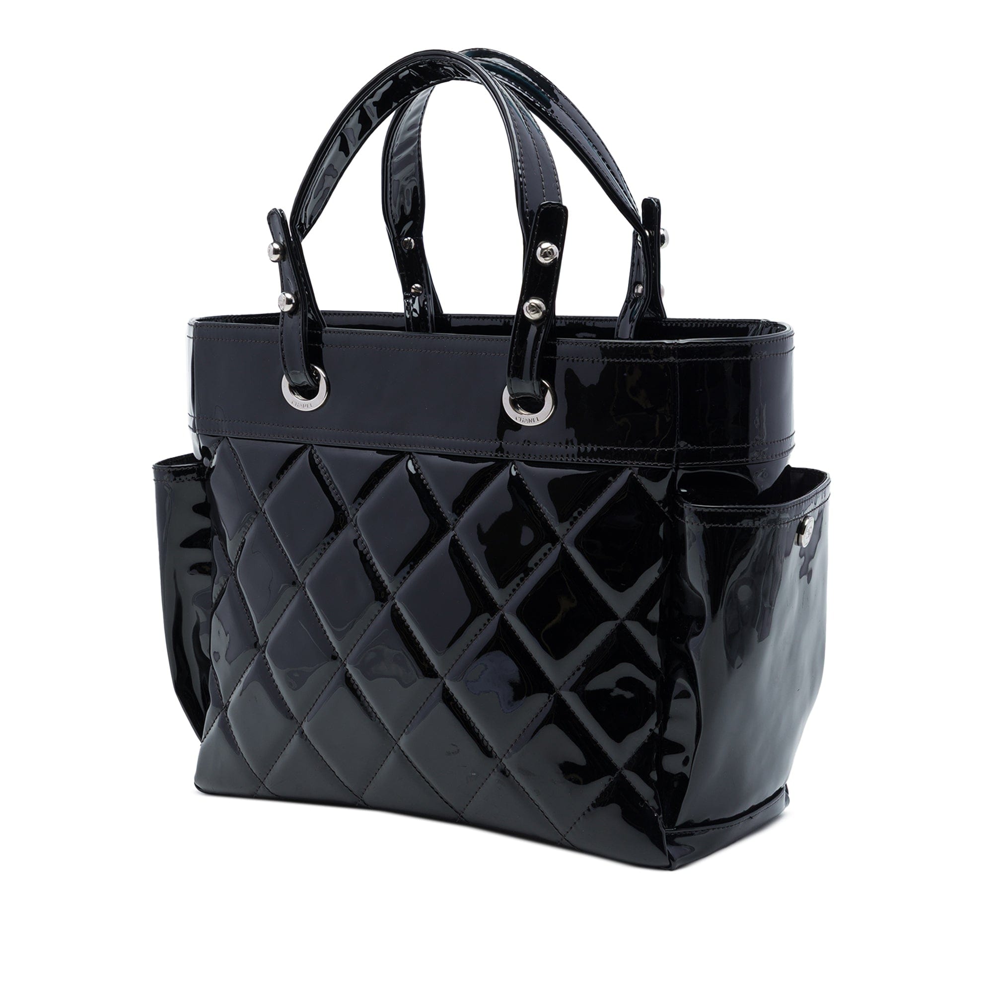 Chanel Large Quilted Patent Paris Biarritz Tote