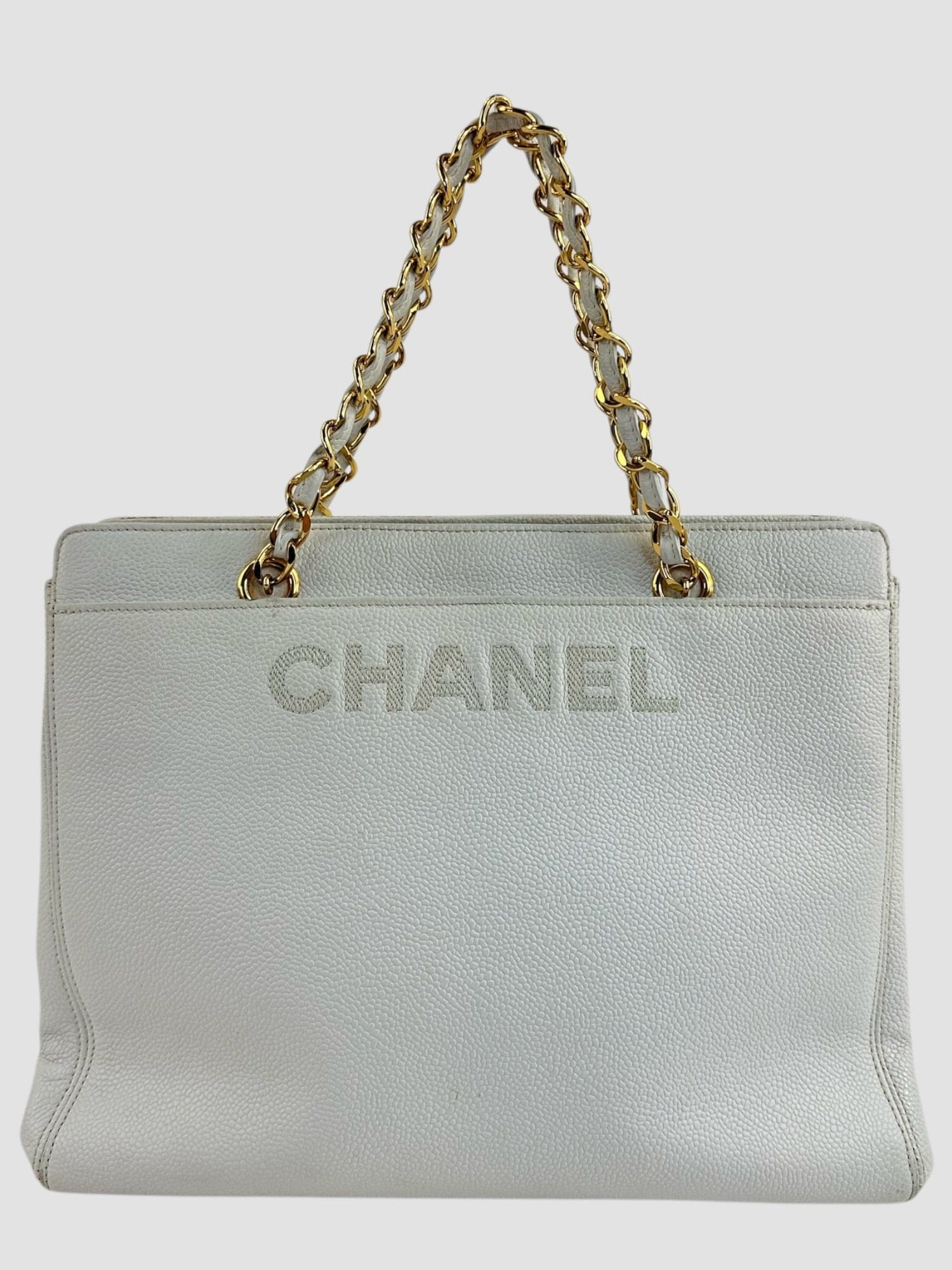 Chanel White Caviar Vintage Tote
