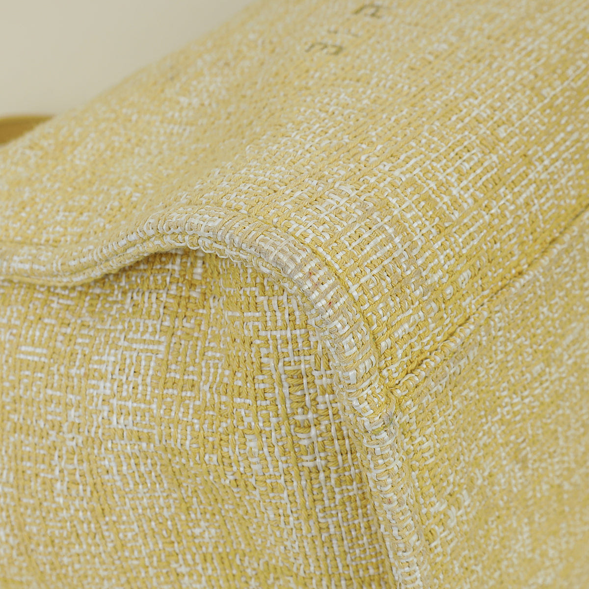 Chanel Yellow Boucle Deauville Shopping Tote Large Bag