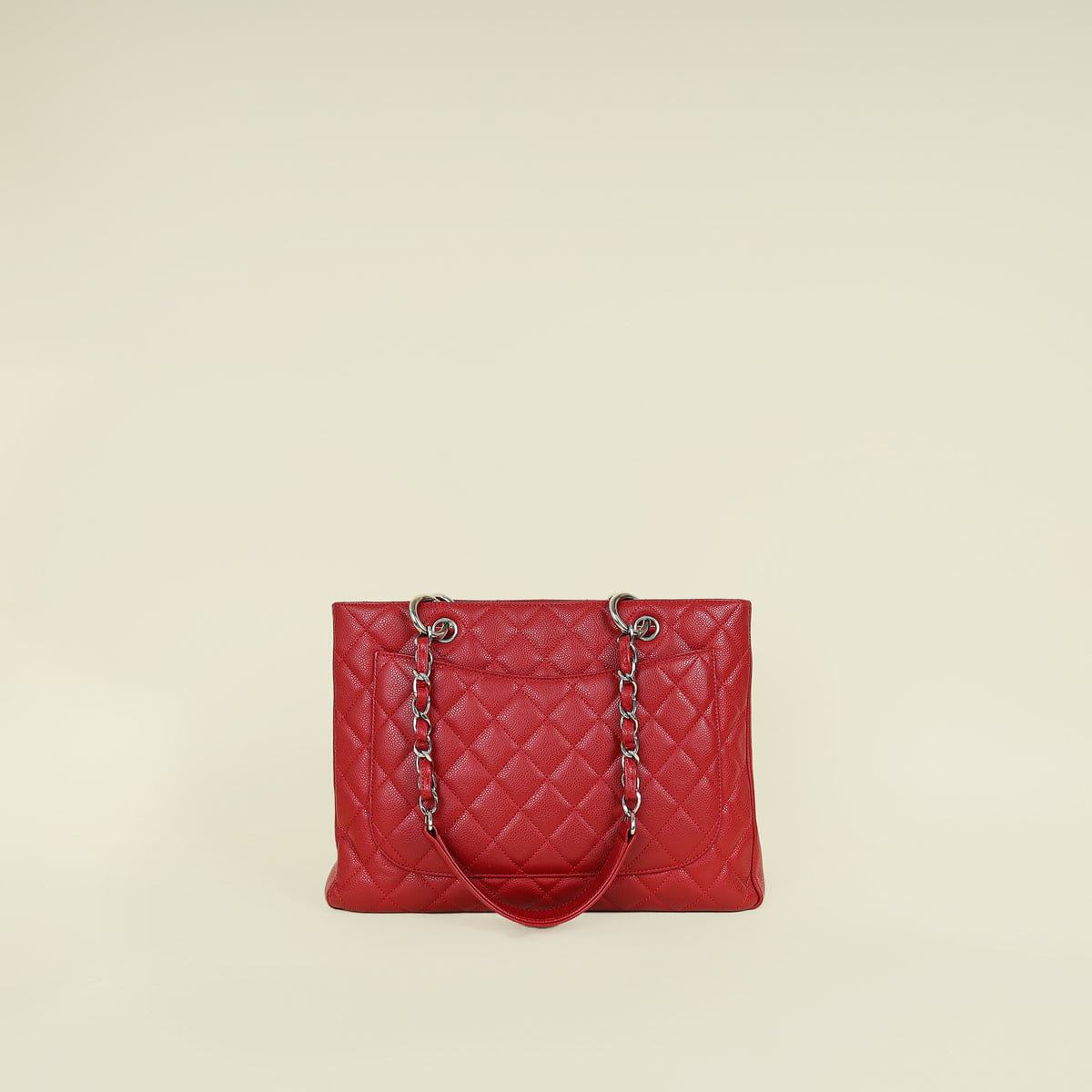 Chanel Red Grand Shopping Tote (GST) Medium Bag
