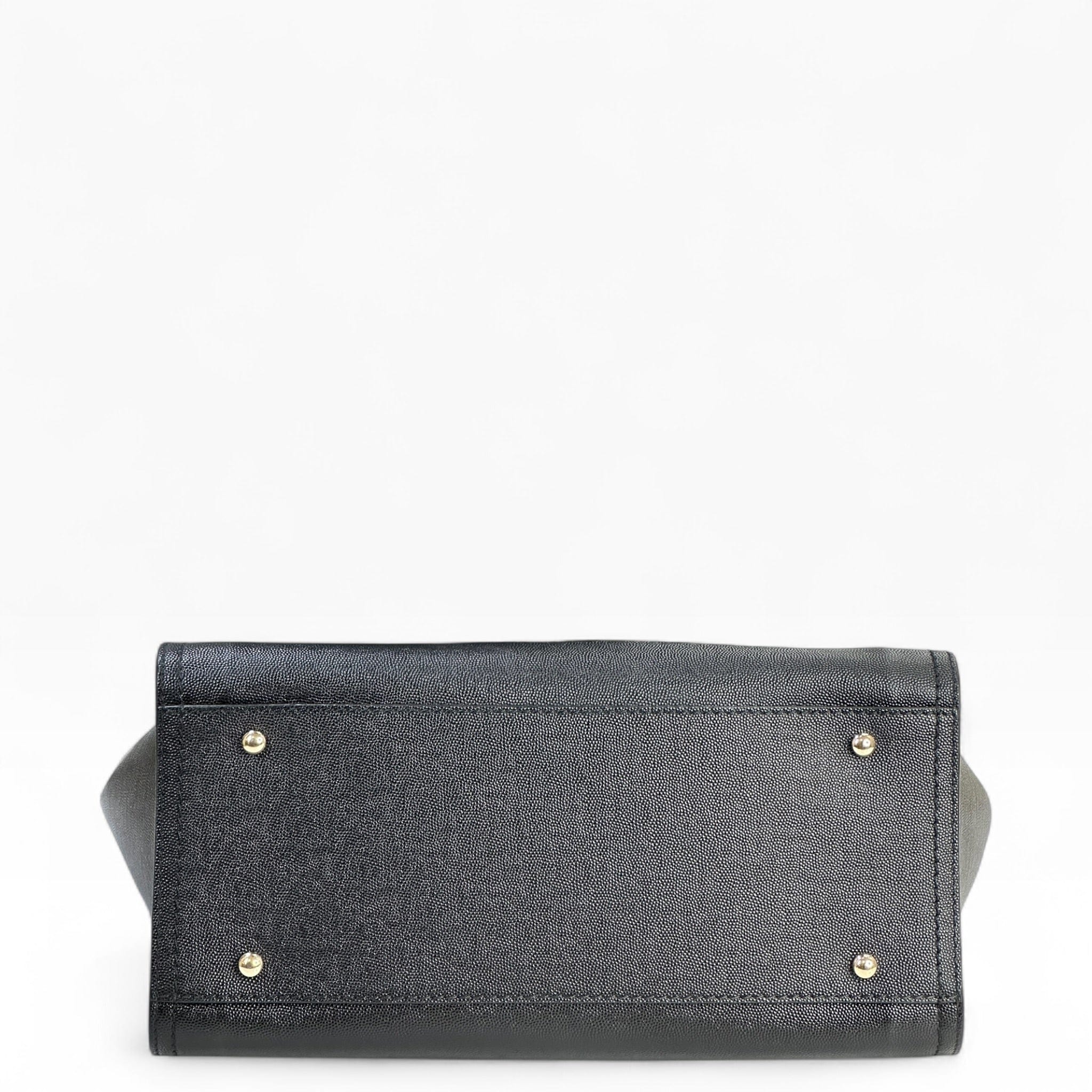 Chanel Studded Deauville Black Caviar Leather Medium Tote