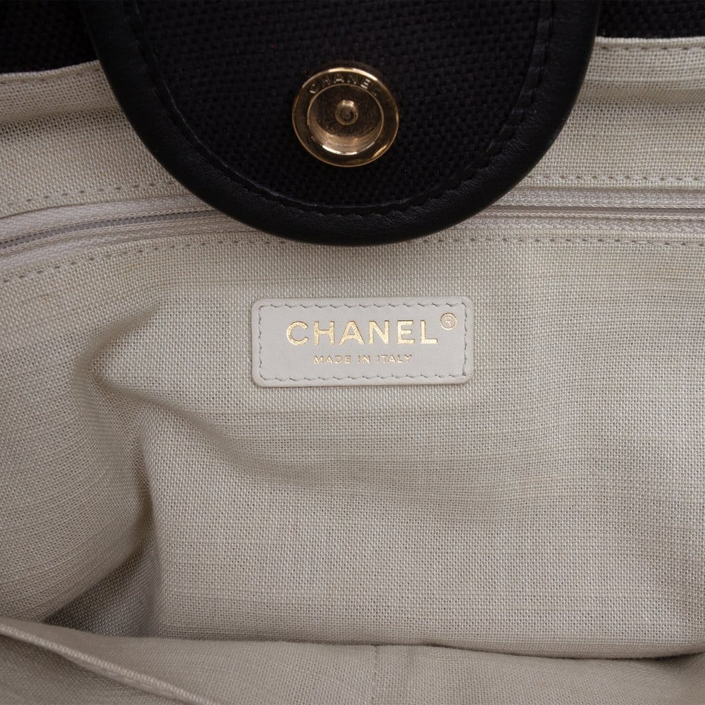 Chanel Medium Canvas Square Stitch Deauville Tote