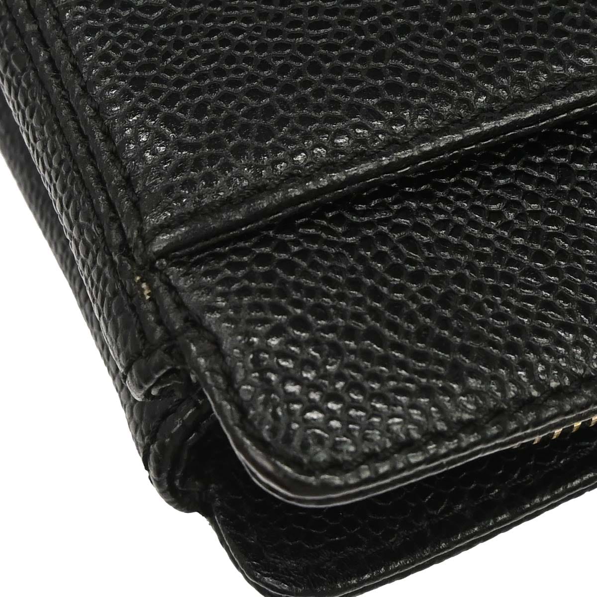 Chanel 1997 - 1999 Black Caviar Skin Tote Chain Handbag