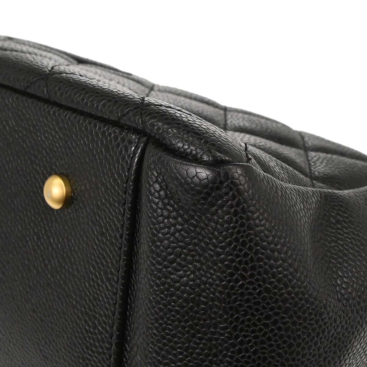 Chanel 2000 - 2002 Black Caviar Skin GST Tote Chain Handbag
