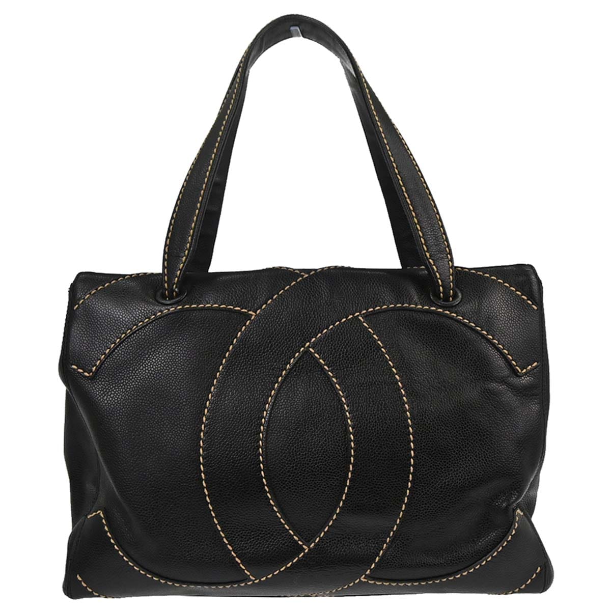 Chanel 2005 - 2006 Black Caviar Skin Wild Stitch Tote Handbag