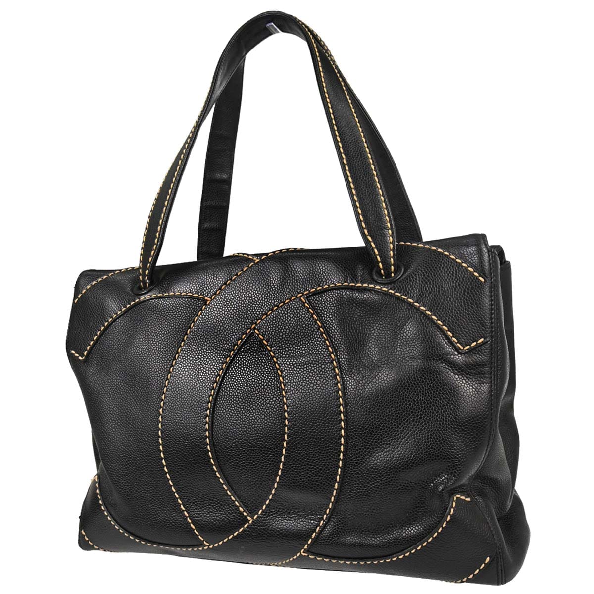 Chanel 2005 - 2006 Black Caviar Skin Wild Stitch Tote Handbag