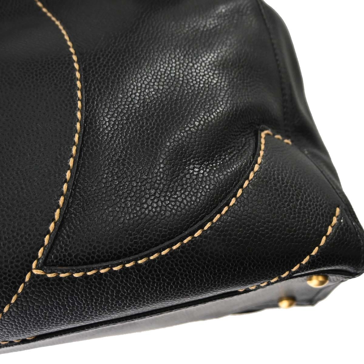Chanel 2005 - 2006 Black Caviar Skin Wild Stitch Tote Handbag