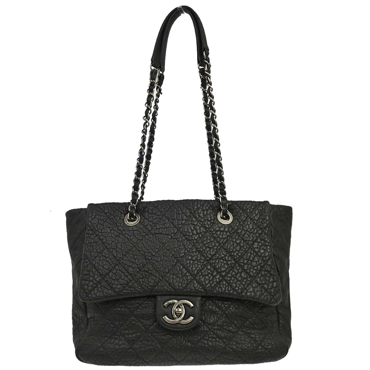 Chanel 2015 - 2016 Black Lambskin Chain Tote Handbag