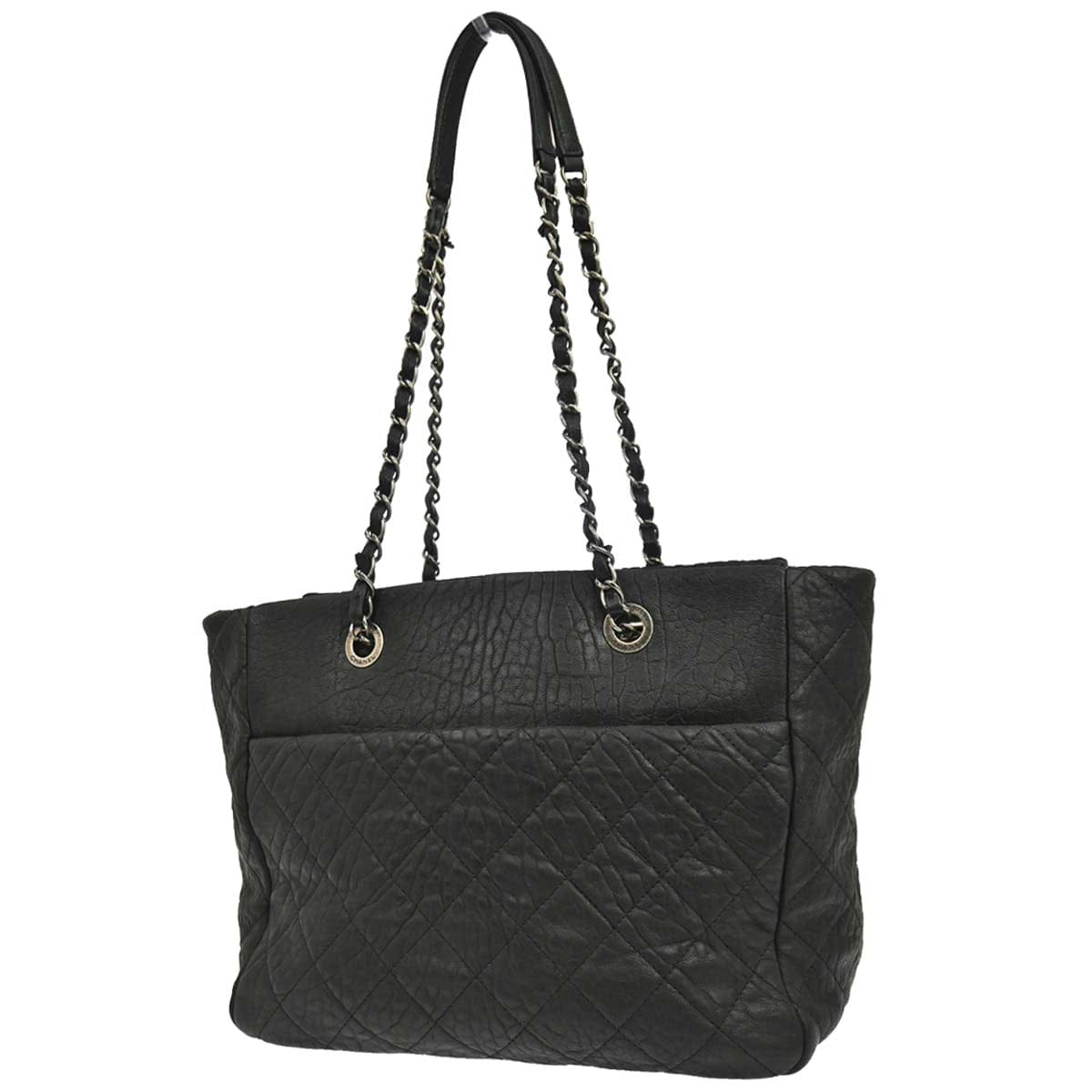 Chanel 2015 - 2016 Black Lambskin Chain Tote Handbag