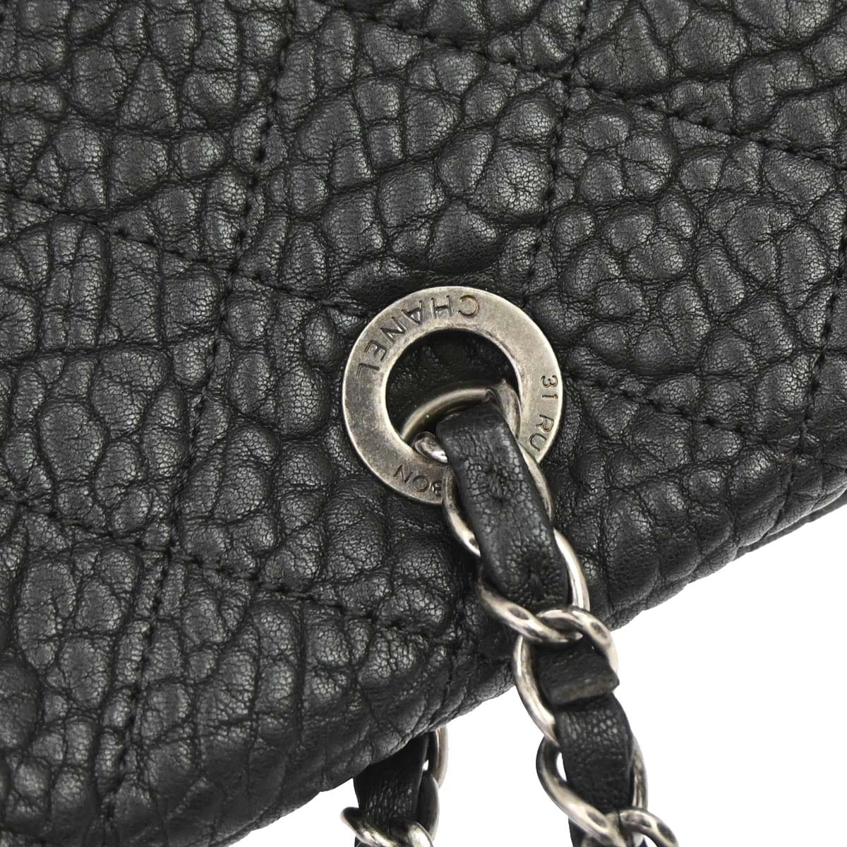 Chanel 2015 - 2016 Black Lambskin Chain Tote Handbag