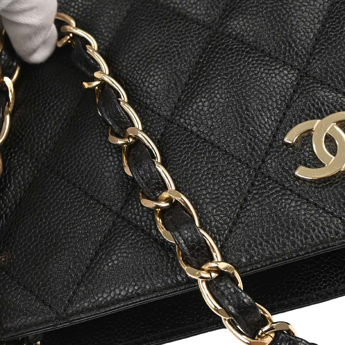 Chanel 2002 - 2003 Black Caviar Skin Tote Handbag