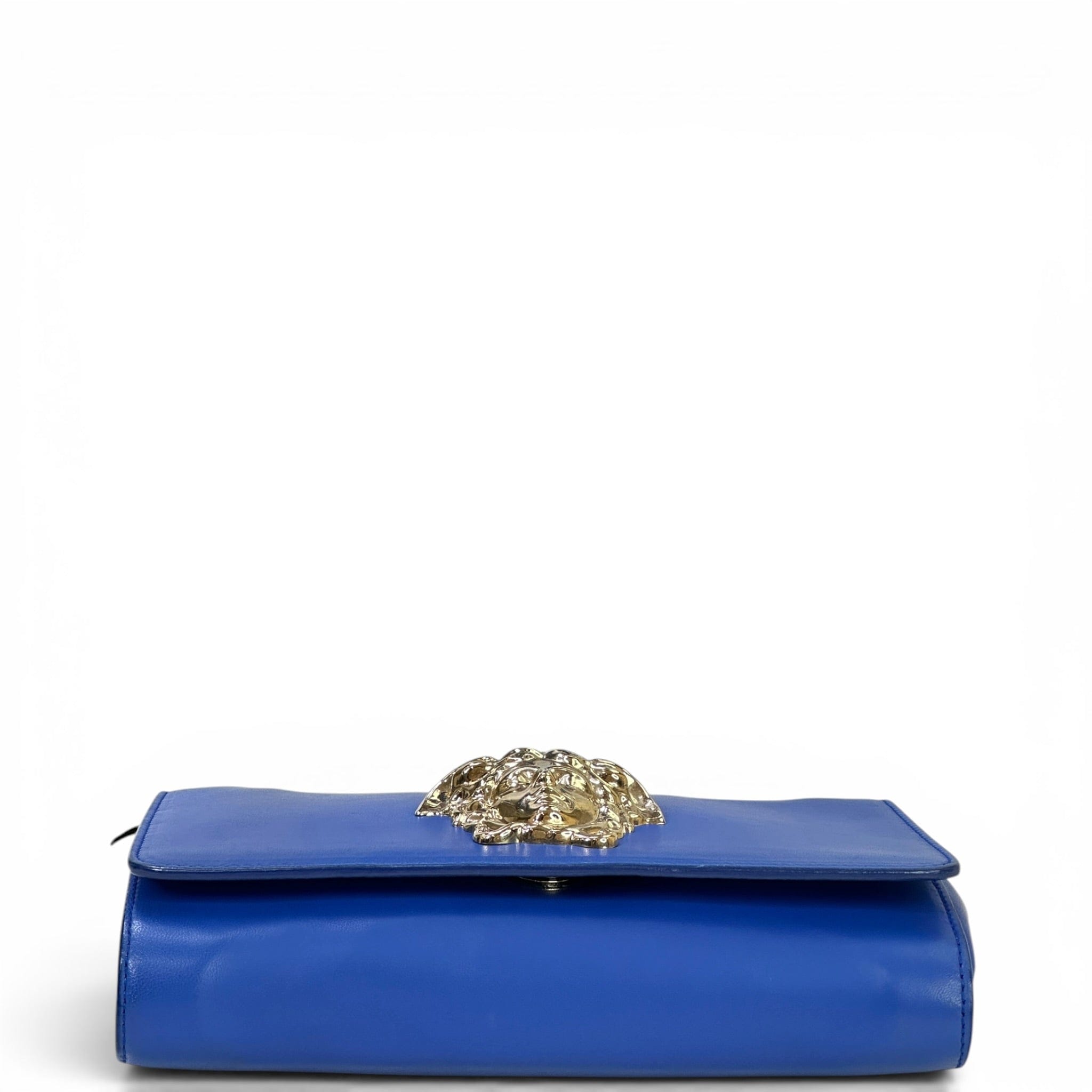 Versace La Medusa Blue Leather Bag