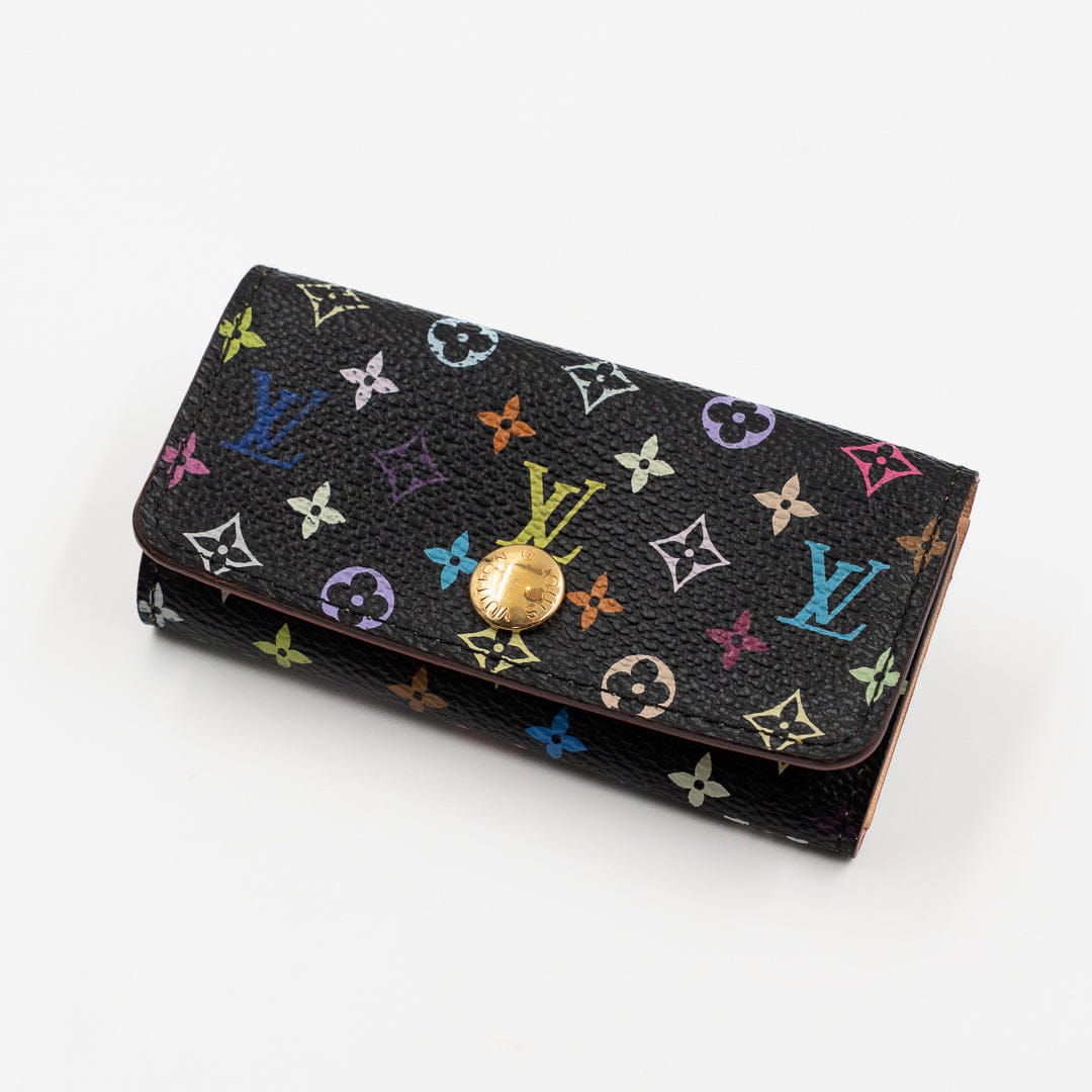Louis Vuitton Monogram Multicolor Multicles 4 Key Holder in Black Canvas