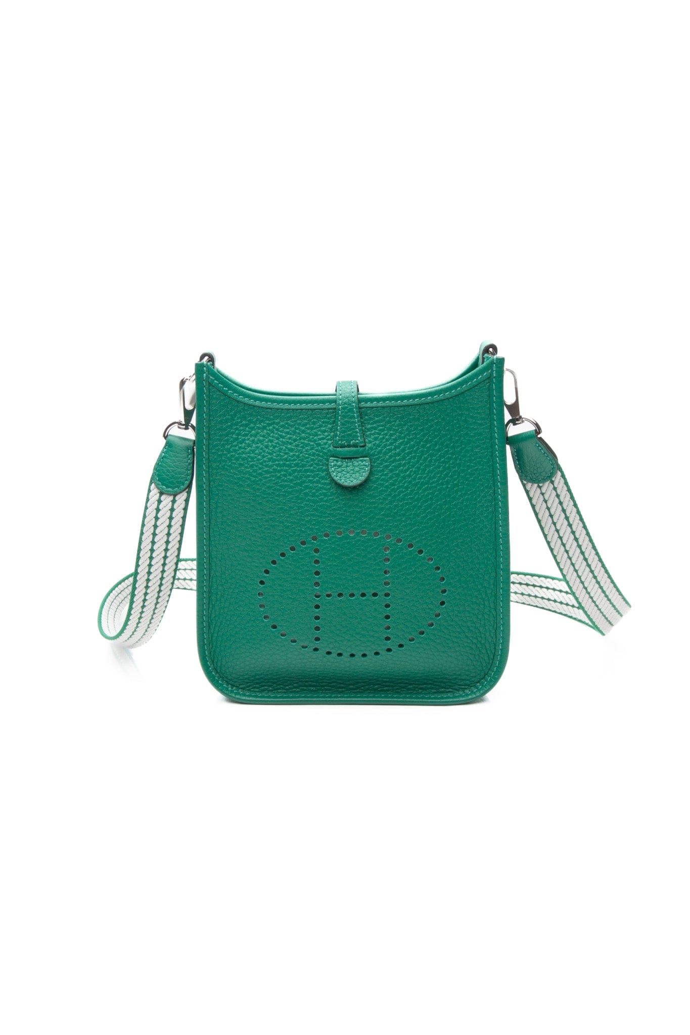 HERMES Vert Vertigo Green Evelyne TPM Clemence Leather Crossbody (New)