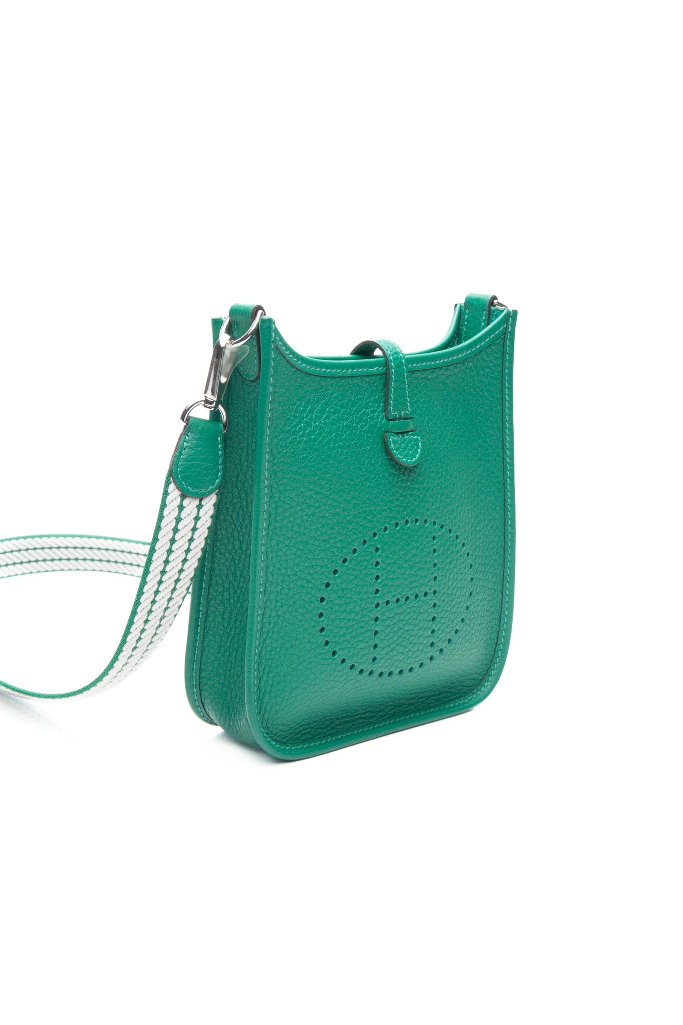 HERMES Vert Vertigo Green Evelyne TPM Clemence Leather Crossbody (New)