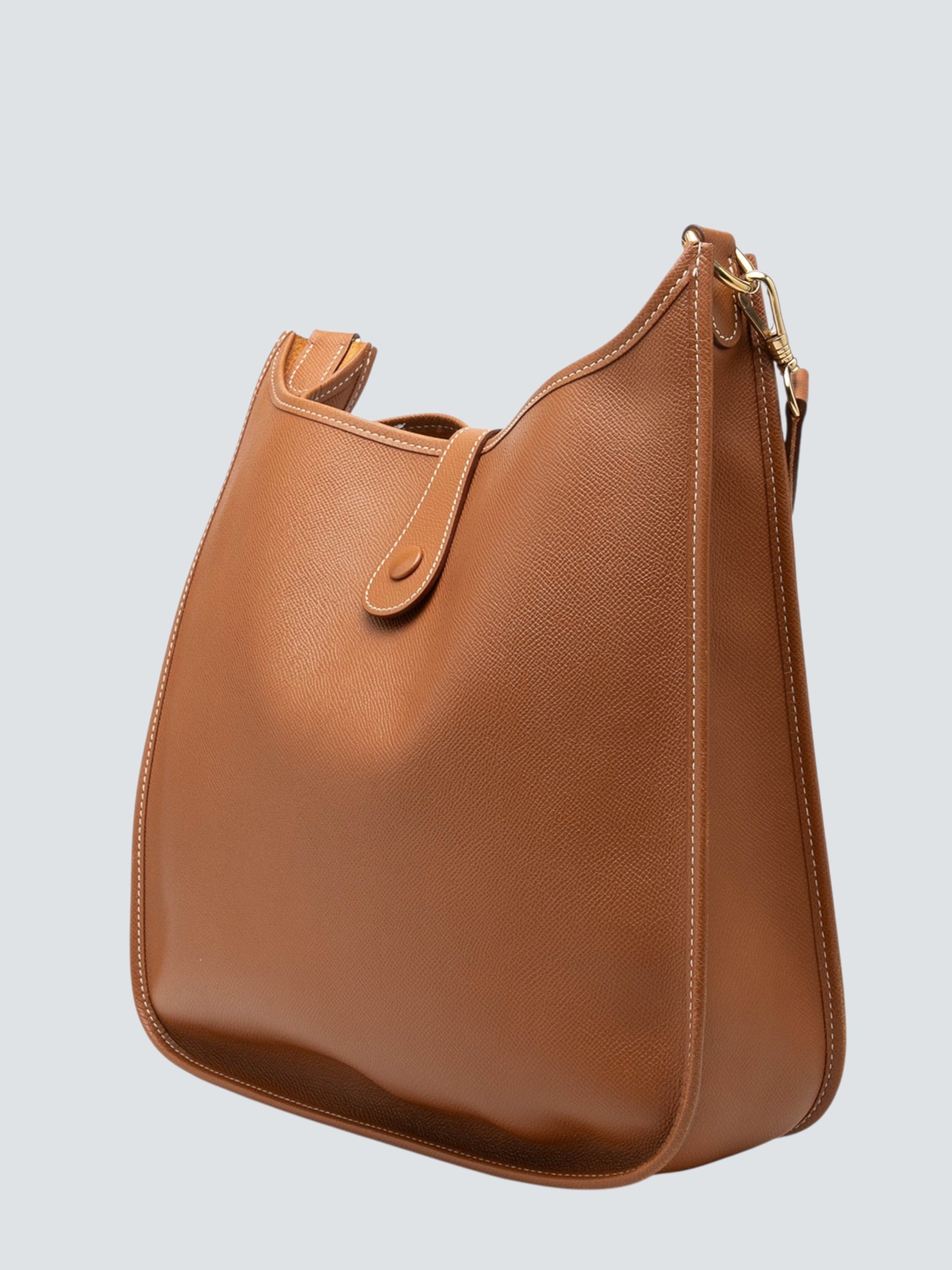 Hermès Tan Clemence Leather Evelyne 33 Crossbody