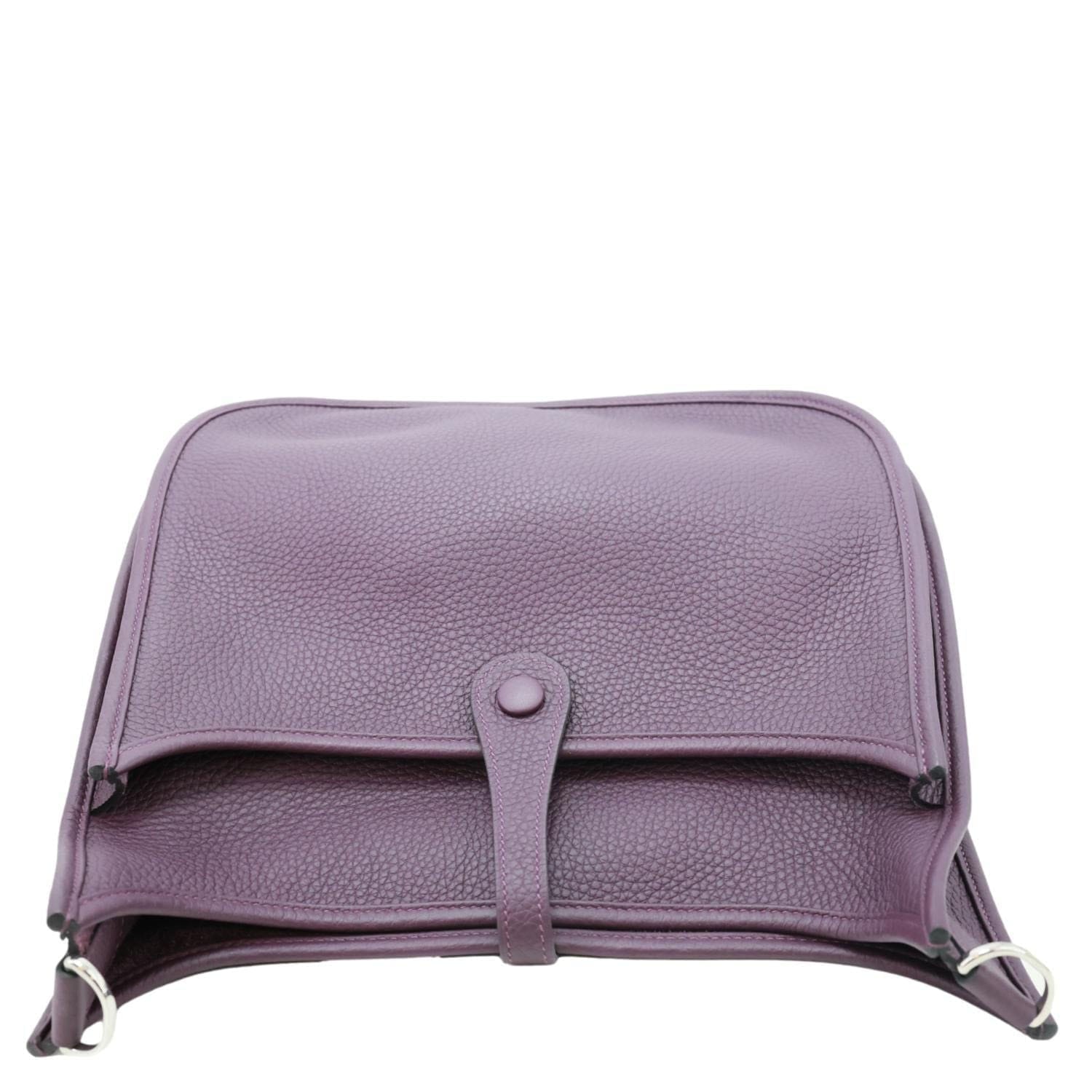 HERMES Evelyne PM Clemence Leather Crossbody Bag Purple