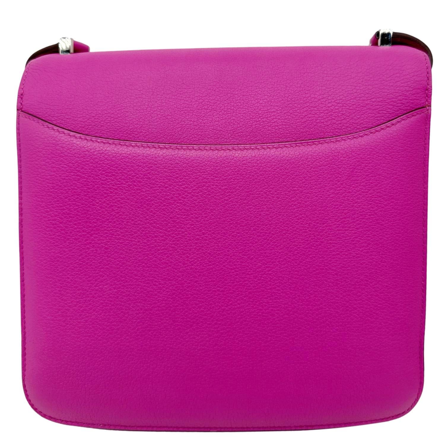 HERMES Evercolor 2002 Calfskin Leather Crossbody Bag Magnolia