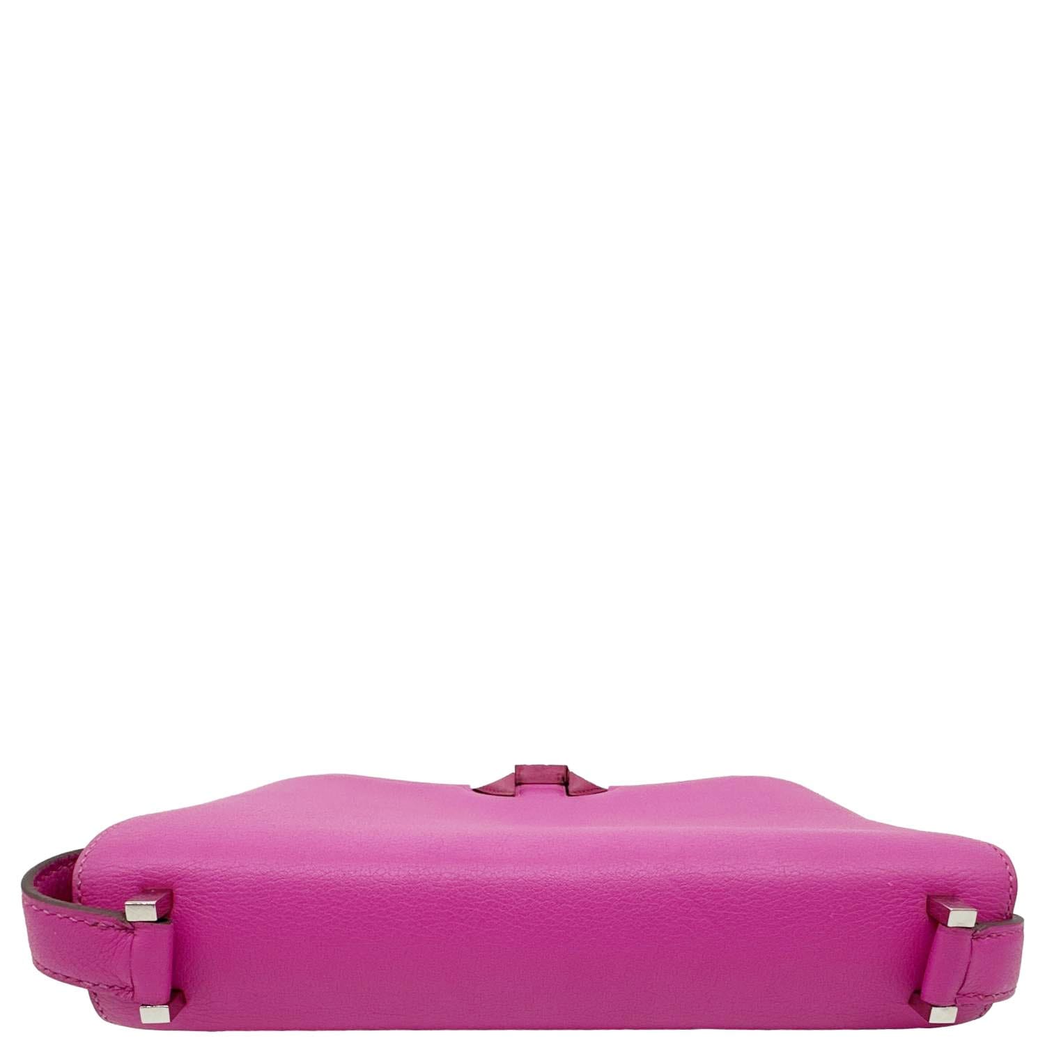 HERMES Evercolor 2002 Calfskin Leather Crossbody Bag Magnolia