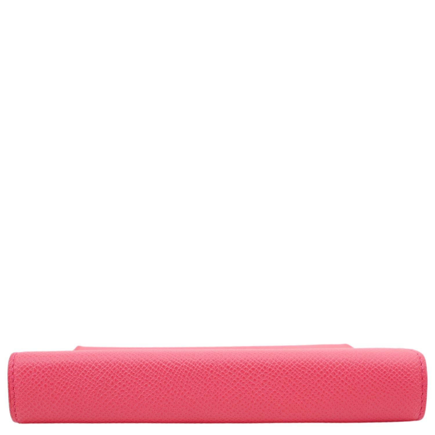 HERMES Clic 16 Epsom Leather Wallet on Strap Crossbody Bag Pink
