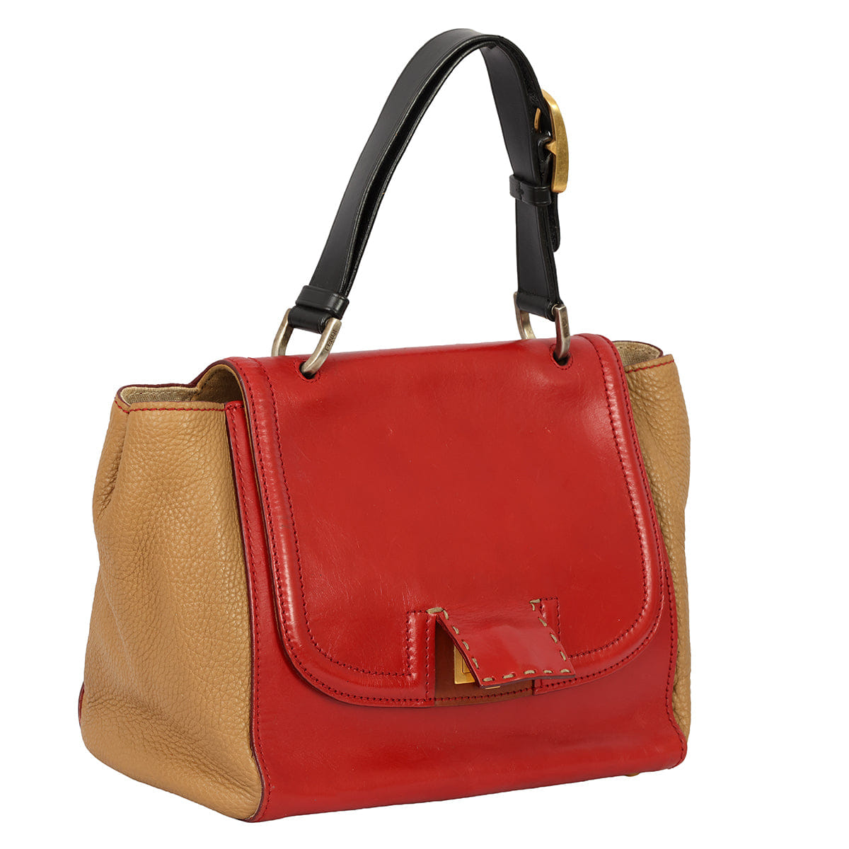 FENDI RED SILVANA SATCHEL HANDBAG