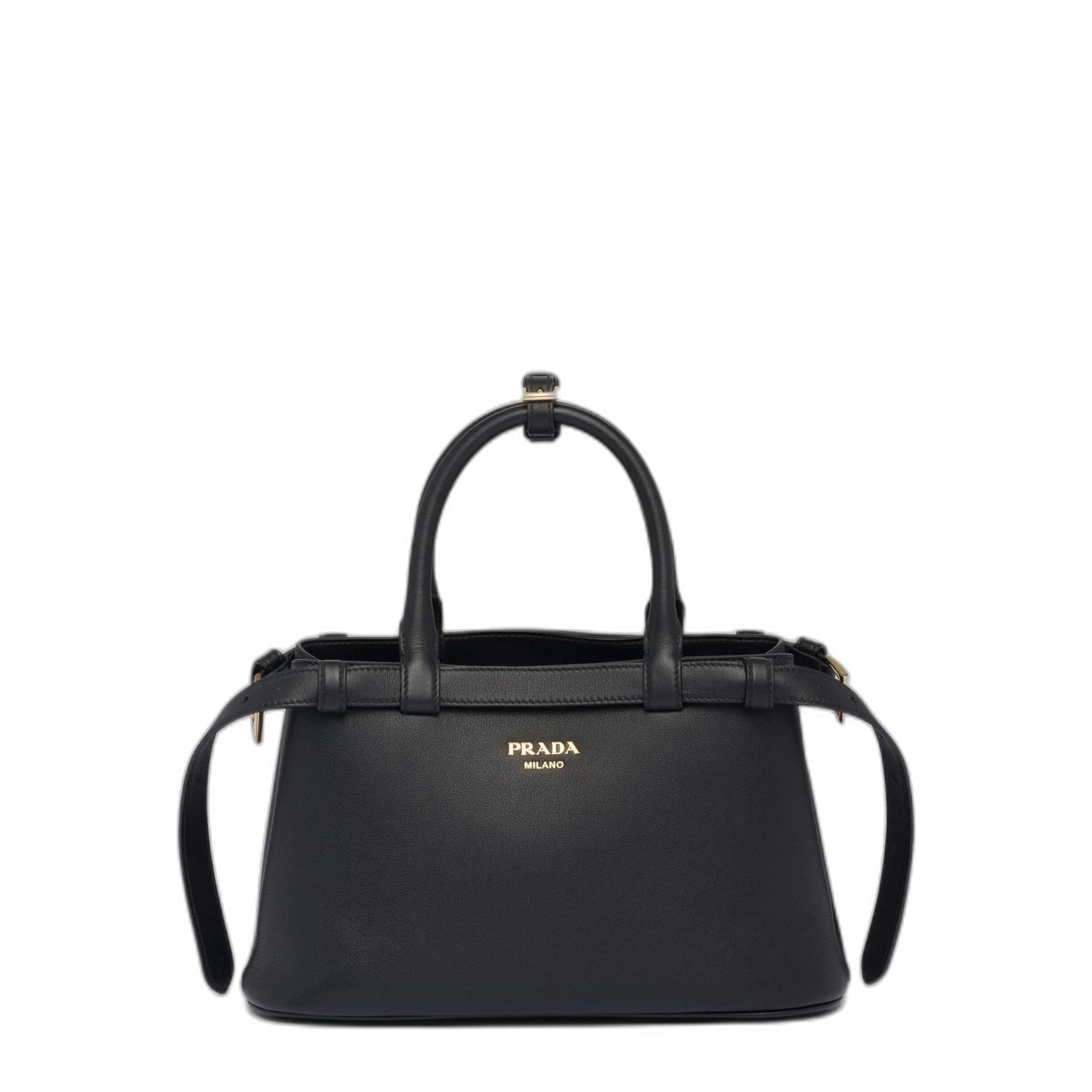 Prada Small Calfskin Handbag - Black