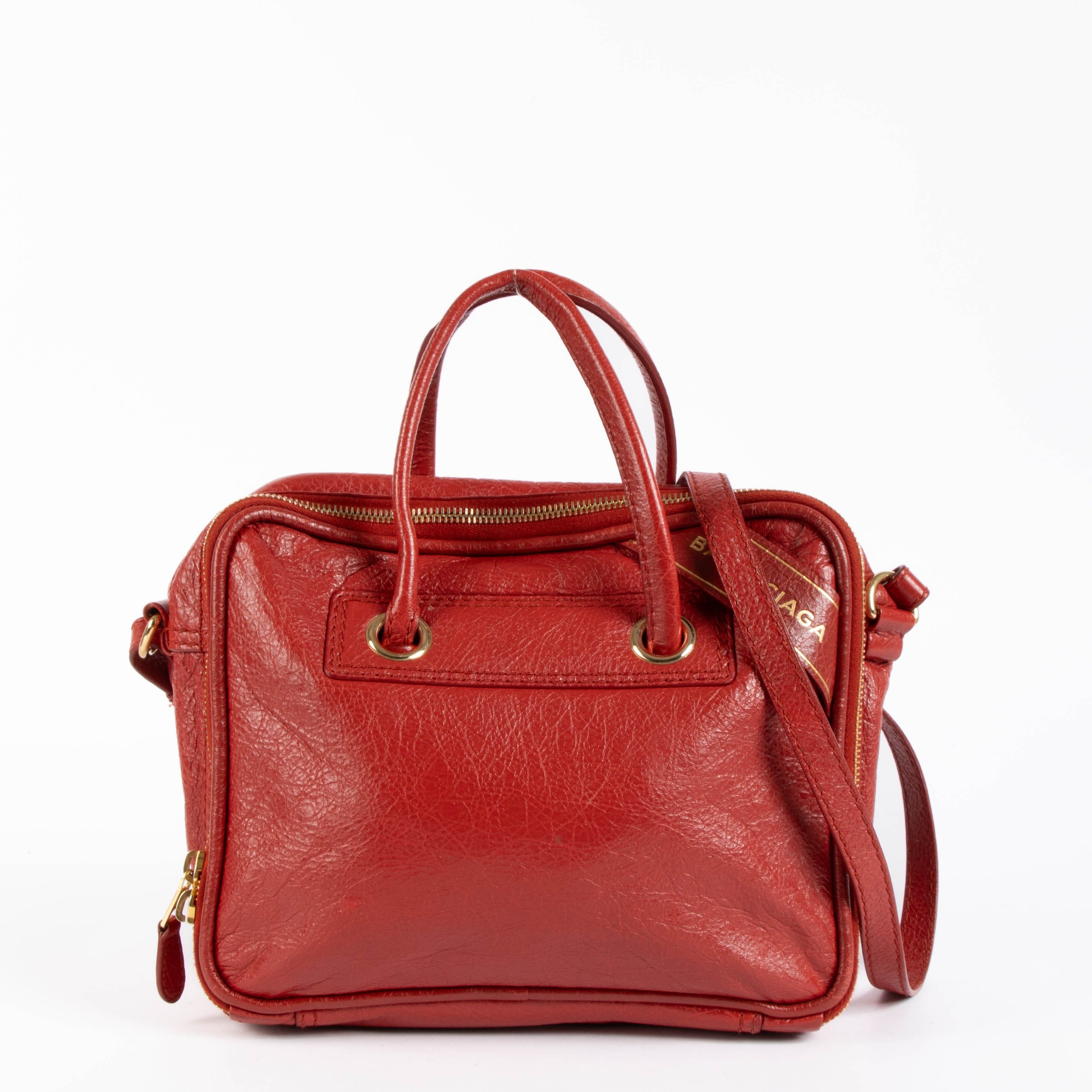 Balenciaga Red Blanket Square S Bag