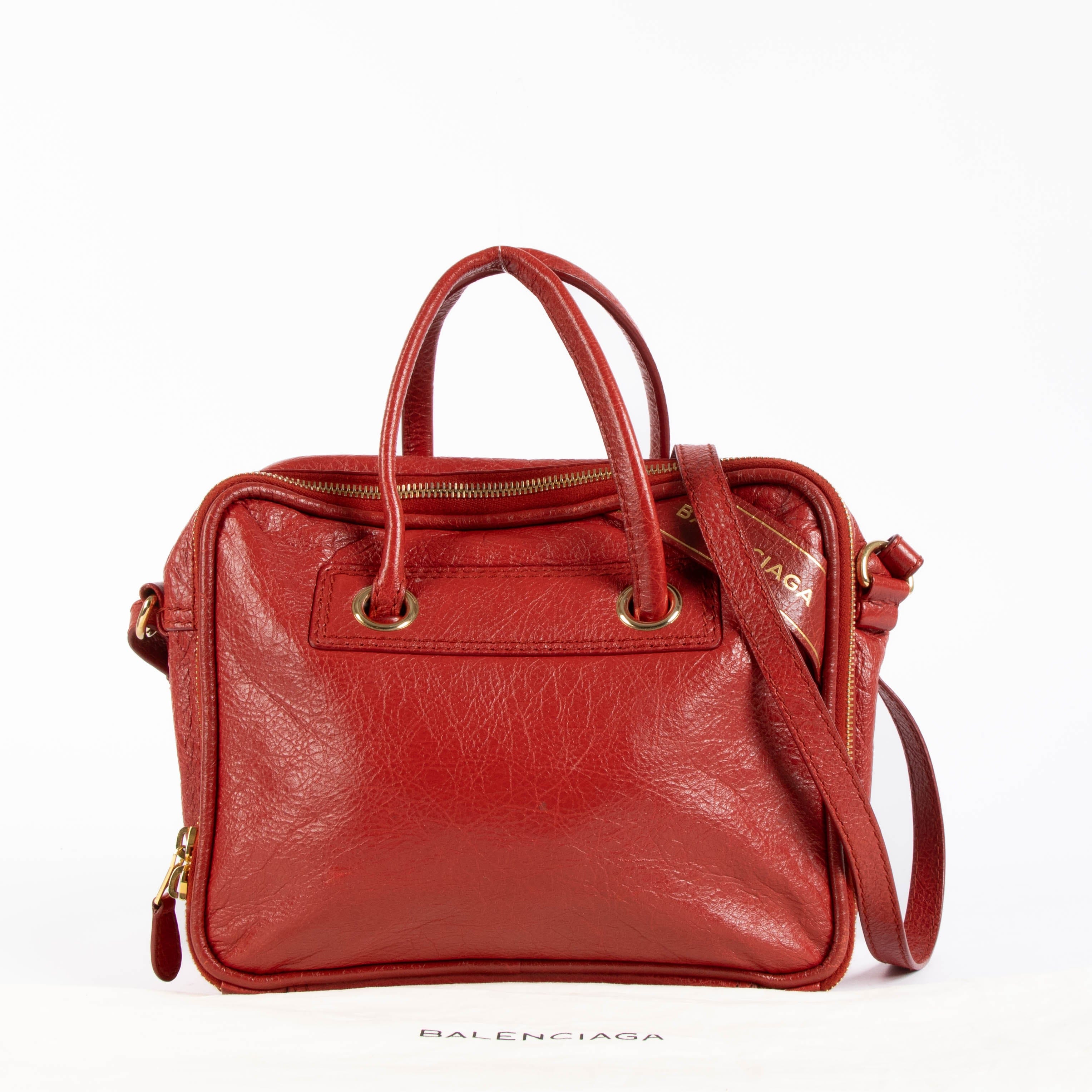Balenciaga Red Blanket Square S Bag