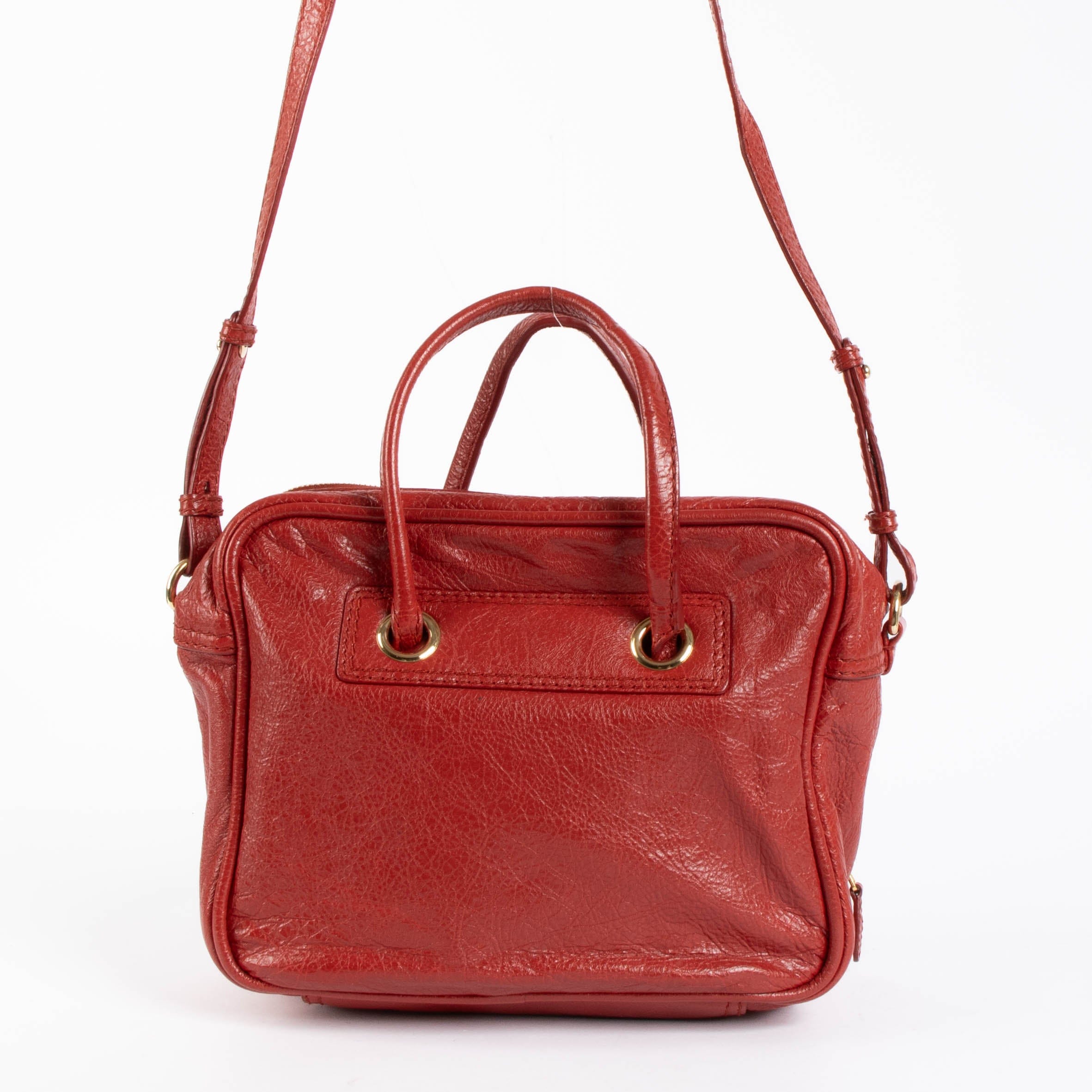 Balenciaga Red Blanket Square S Bag