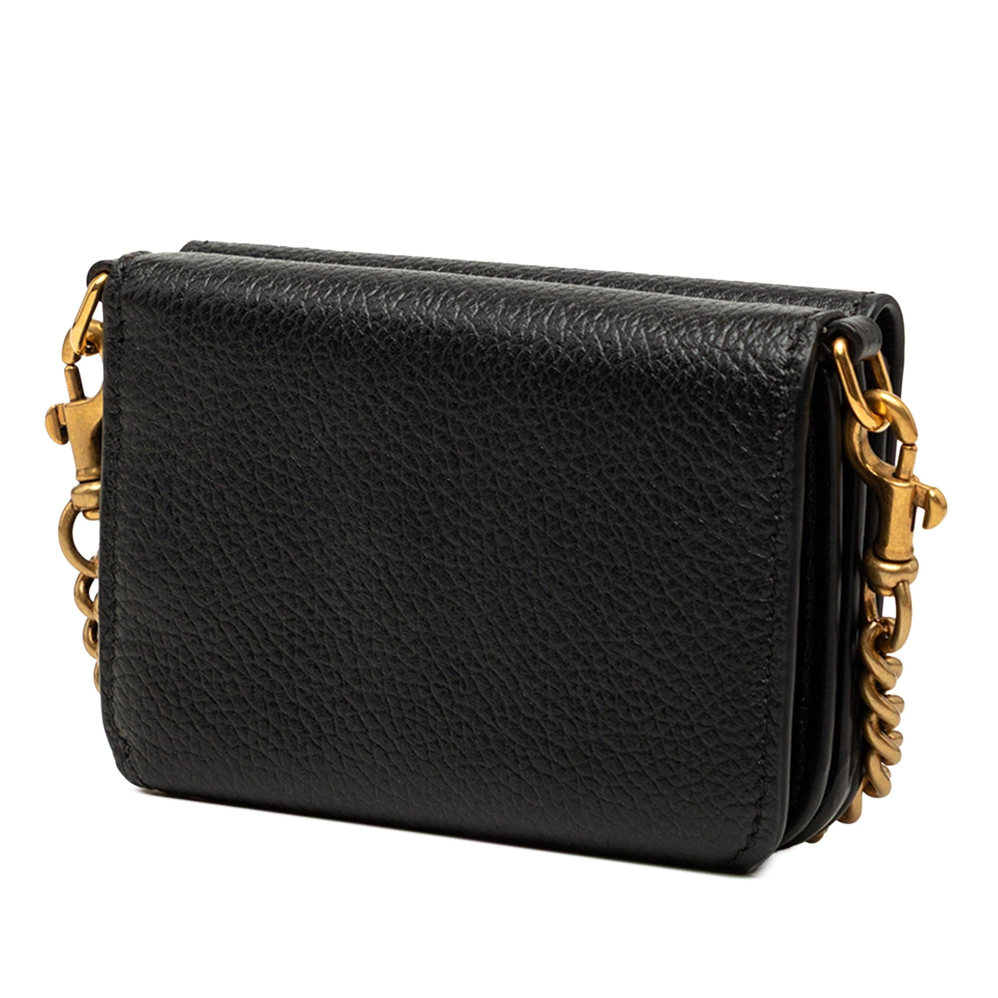 Balenciaga Mini Grained Calfskin Logo Cash Wallet On Chain