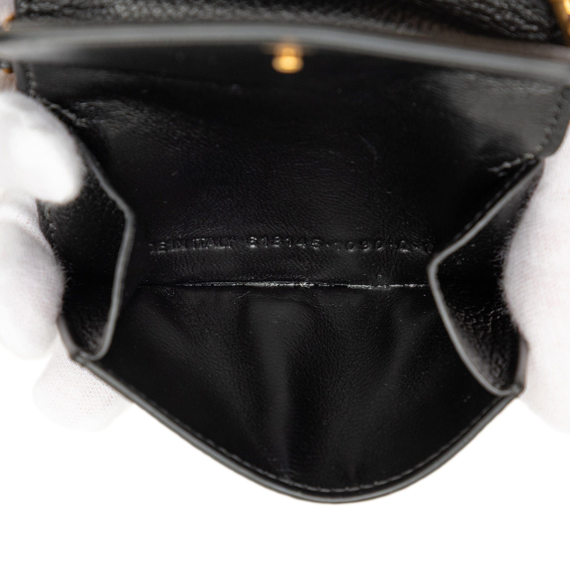 Balenciaga Mini Grained Calfskin Logo Cash Wallet On Chain