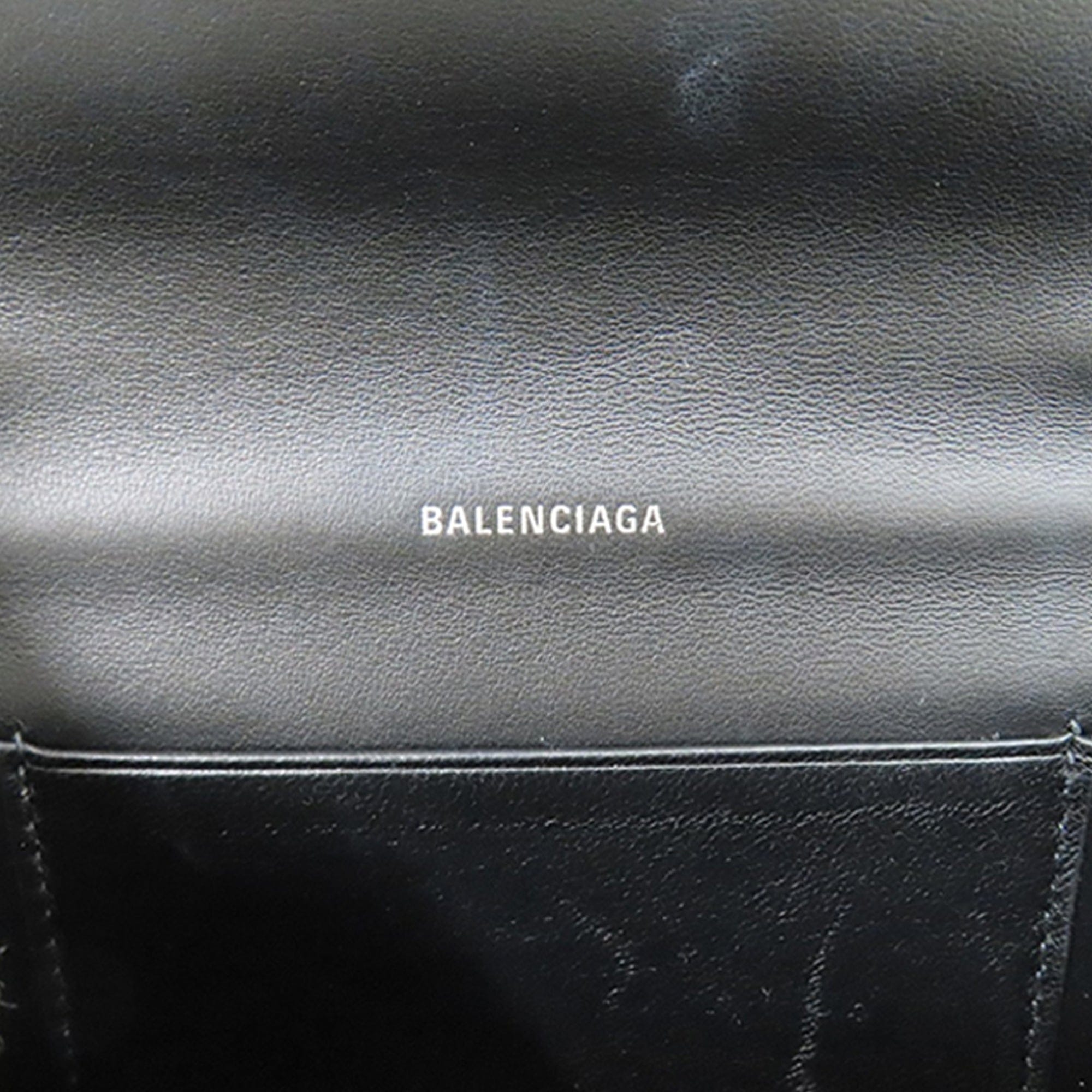 Balenciaga Leopard Printed Calfskin Continental Wallet on Chain