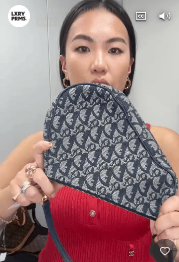 Dior Saddle Pouch Canvas×Leather Navy×Gray B09292K2DC