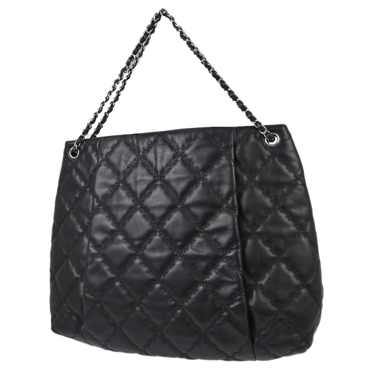 Chanel 2013 - 2014 Black Lambskin Hamptons Tote Handbag