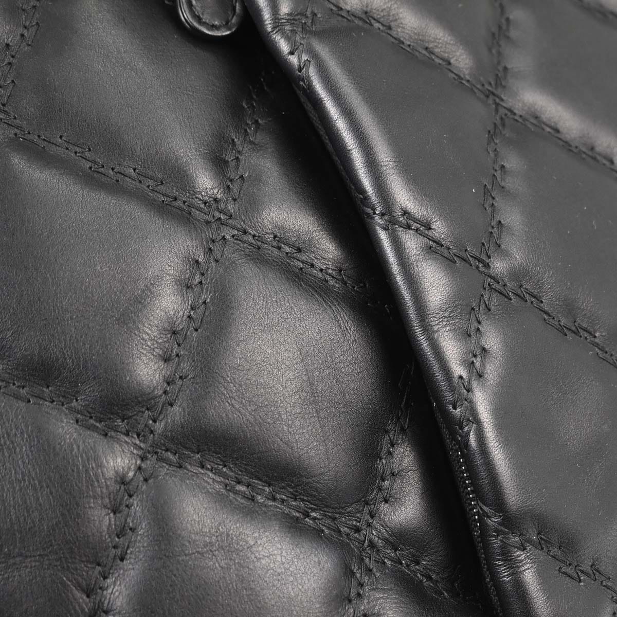 Chanel 2013 - 2014 Black Lambskin Hamptons Tote Handbag