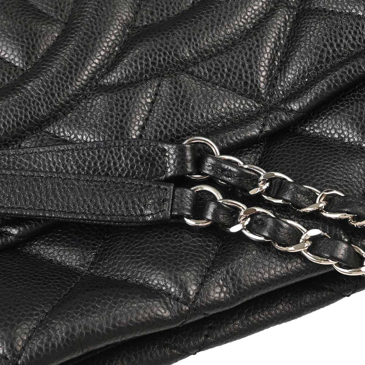 Chanel 2012 Black Caviar Skin Timeless CC Chain Tote Bag