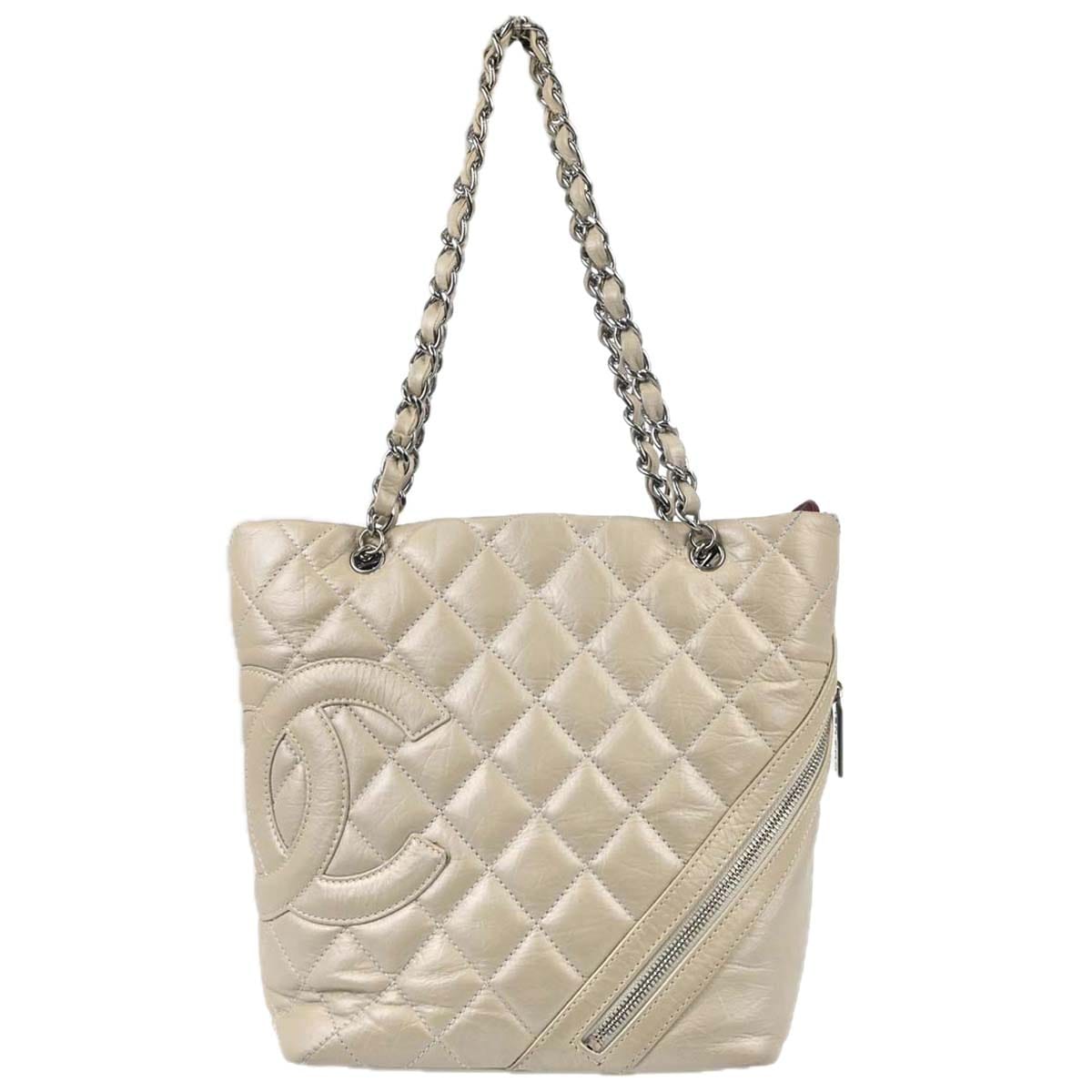 Chanel 2006 - 2008 Ivory Calfskin Cambon Ligne Tote Handbag