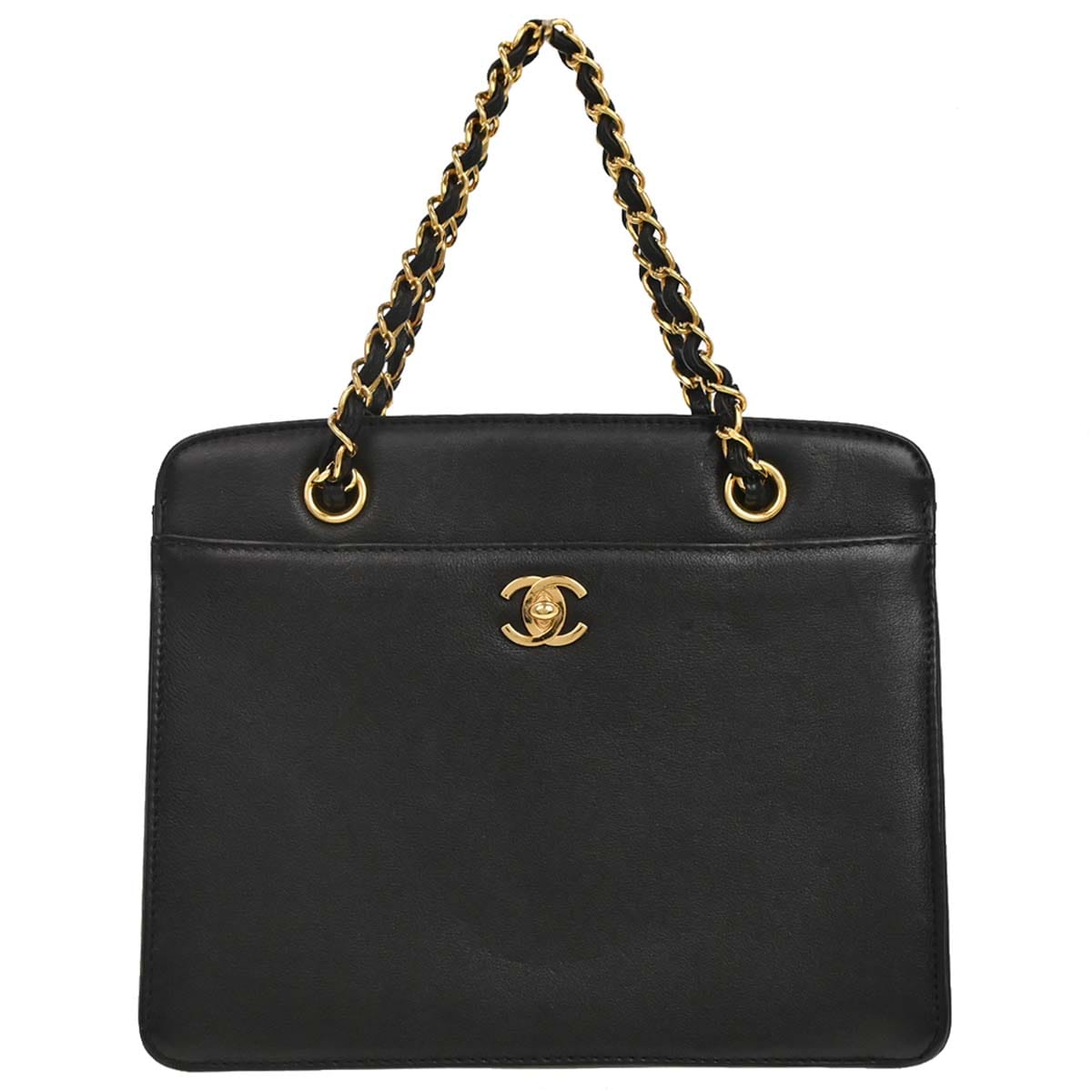 Chanel 1997 - 1999 Black Lambskin Tote Handbag