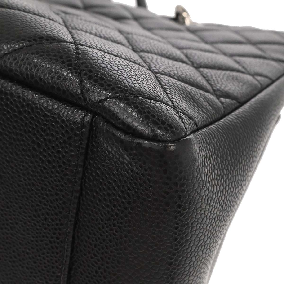 Chanel 2013 - 2014 Black Caviar Skin Grand Shopping Tote GST Chain Handbag