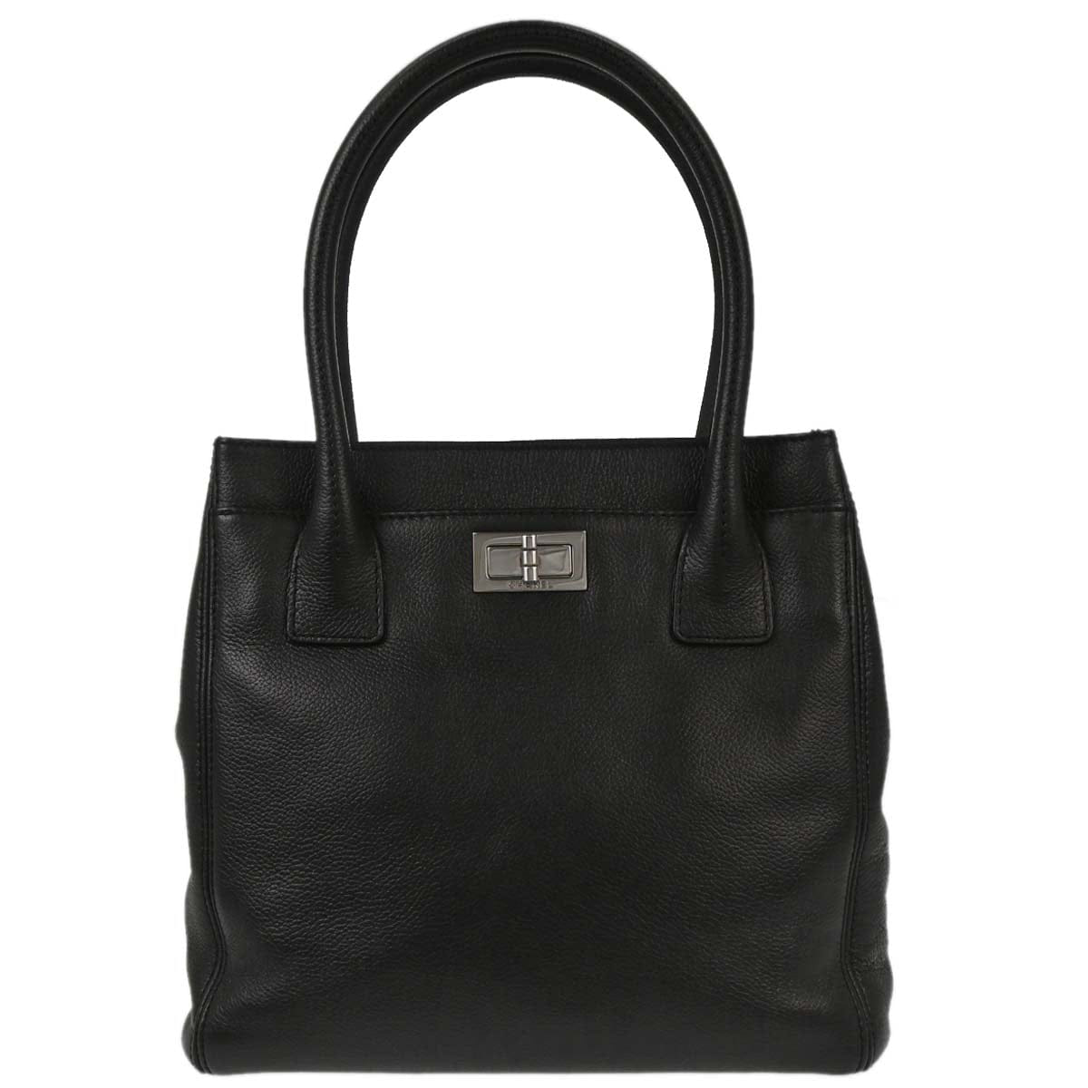 Chanel 2005 - 2006 Black Calfskin Mademoiselle Lock Executive Tote Bag
