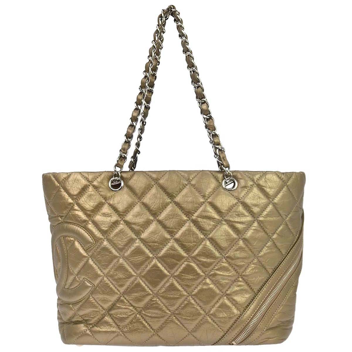 Chanel 2006 - 2008 Gold Calfskin Cambon Tote Bag