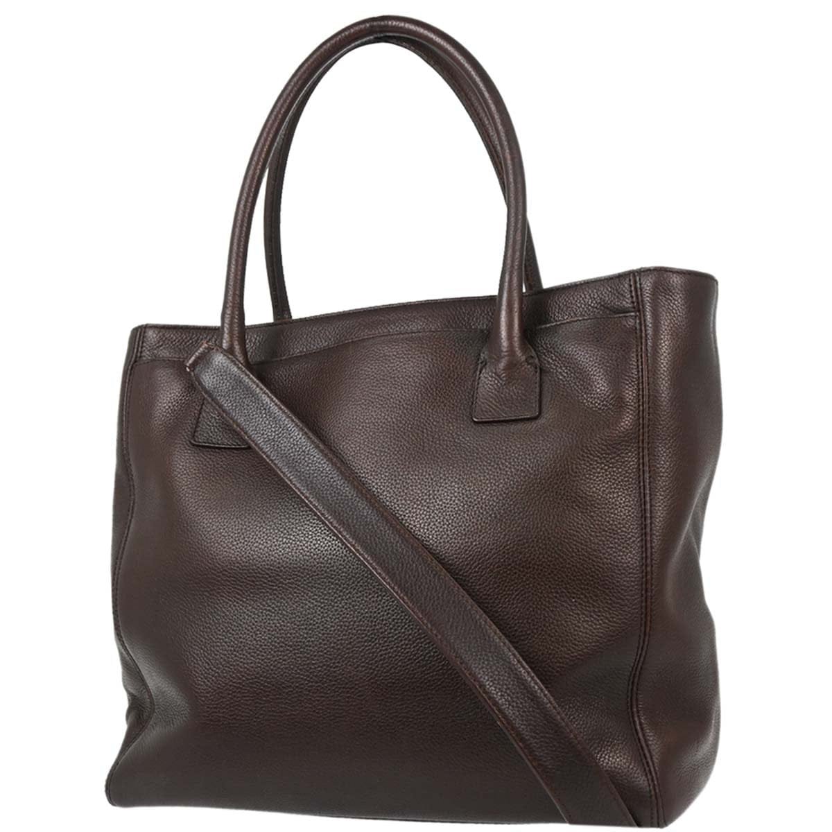 Chanel 2000 - 2002 Brown Calfskin Executive Cerf Tote Bag 2way Handbag