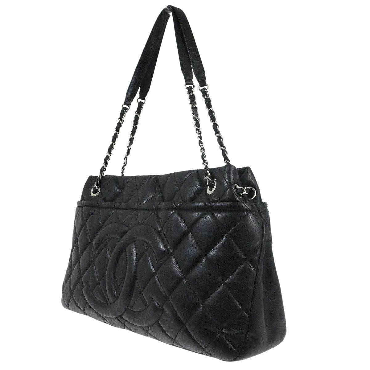 Chanel 2012 Black Caviar Timeless CC Chain Tote Bag